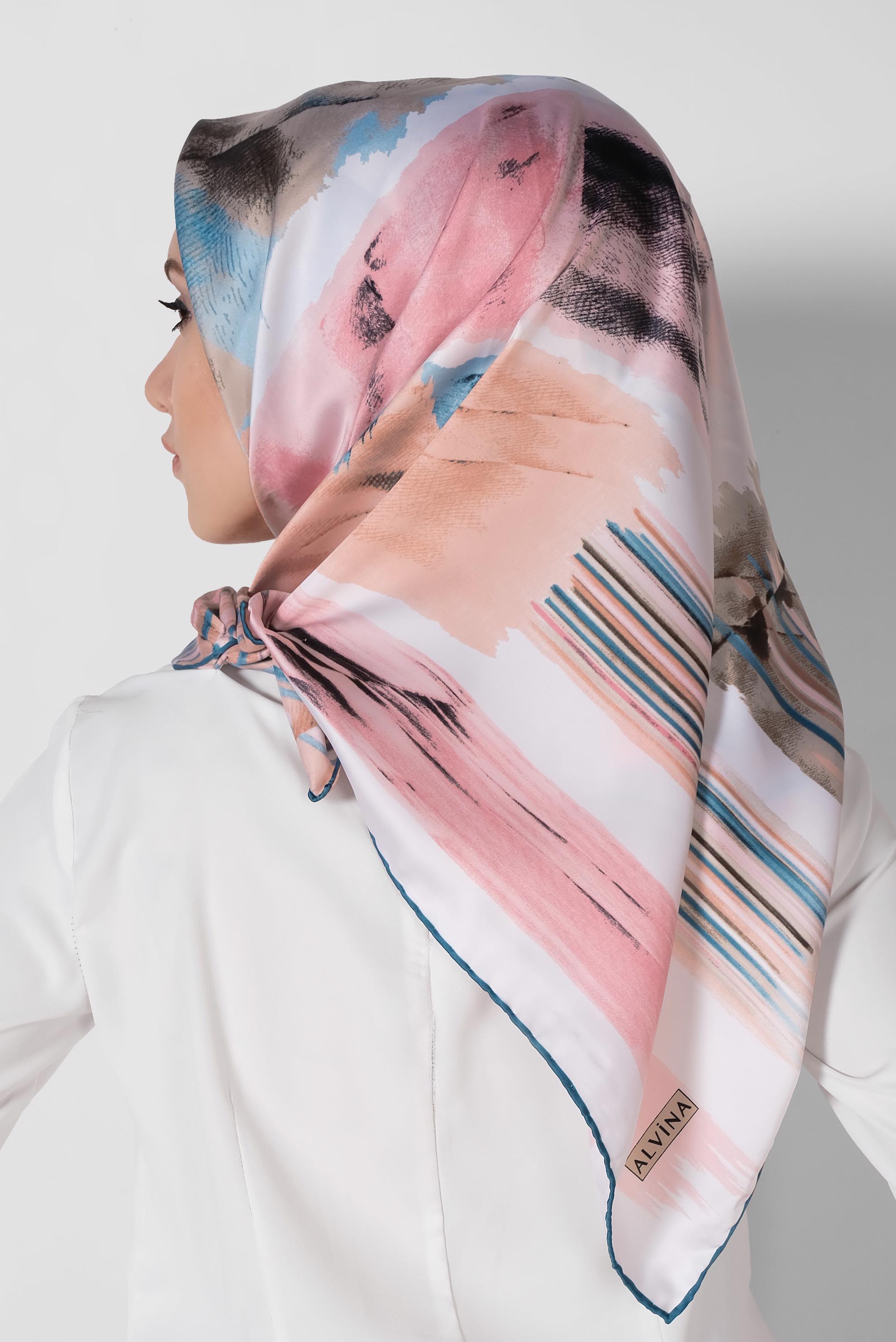 Tesettür giyim BEJ ALVİNA DESENLİ EŞARP 11436-1 