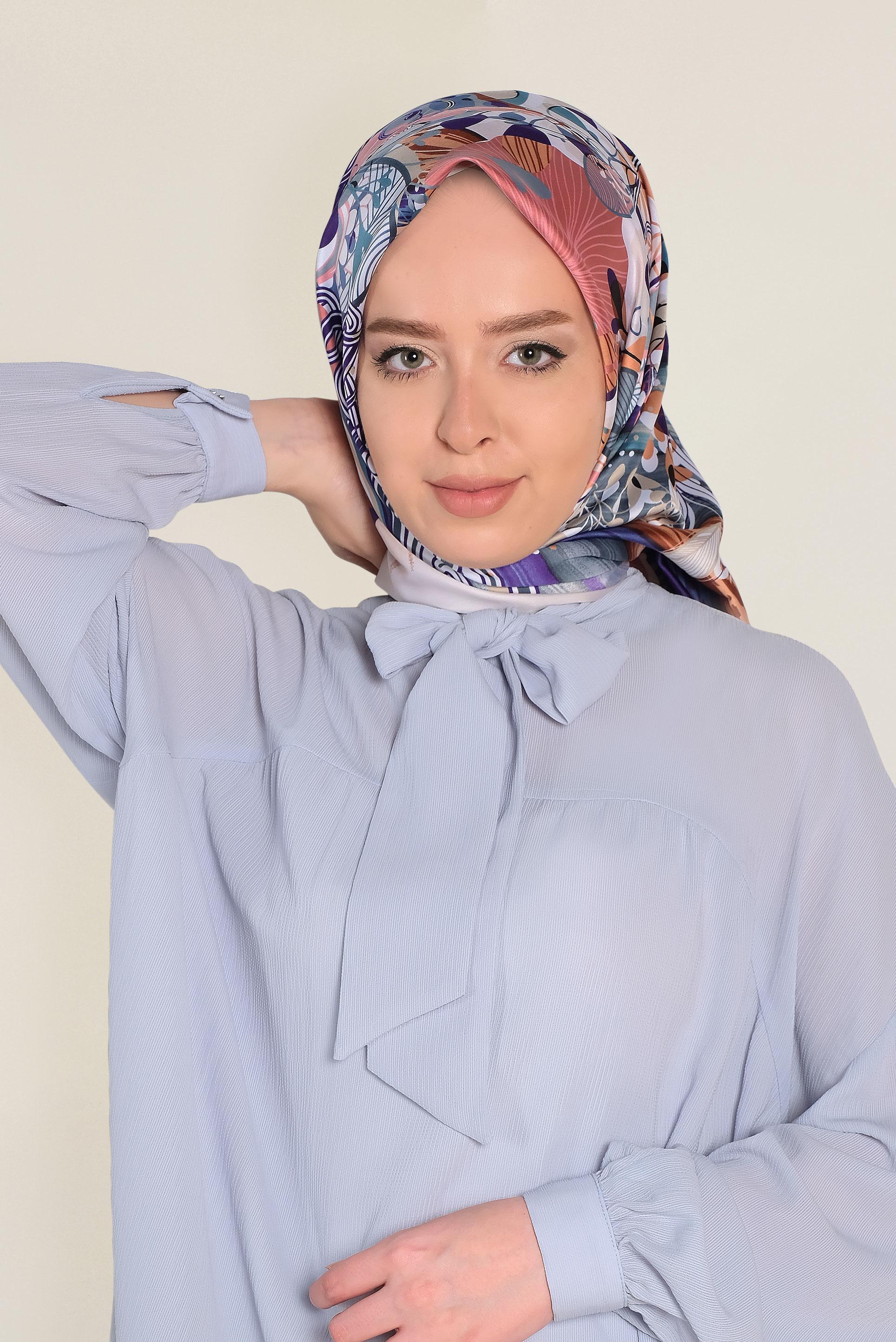 Tesettür giyim MOR 12184-1 ALVİNA DESENLİ EŞARP