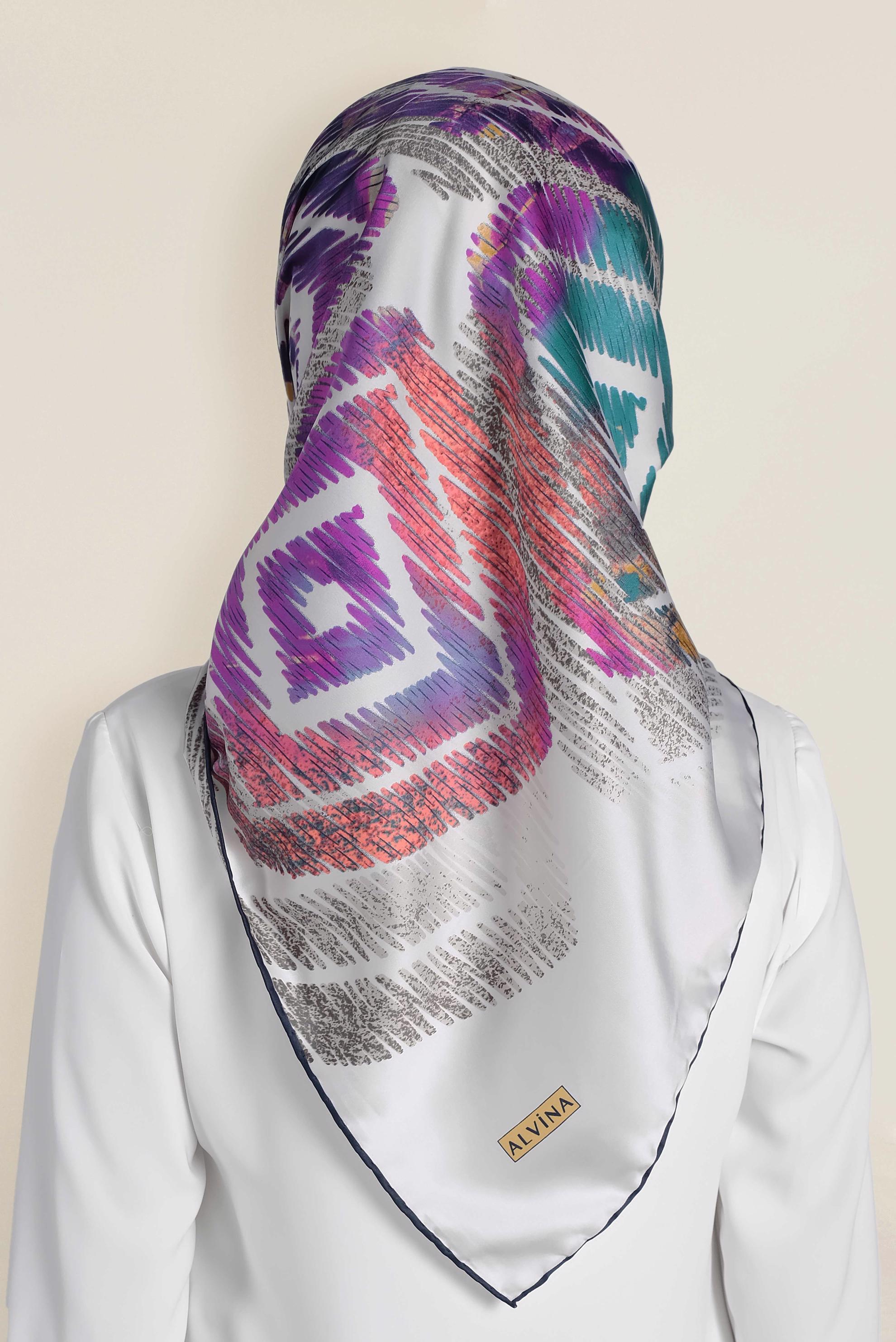 Tesettür giyim BEJ 13308-1 ALVİNA DESENLİ EŞARP