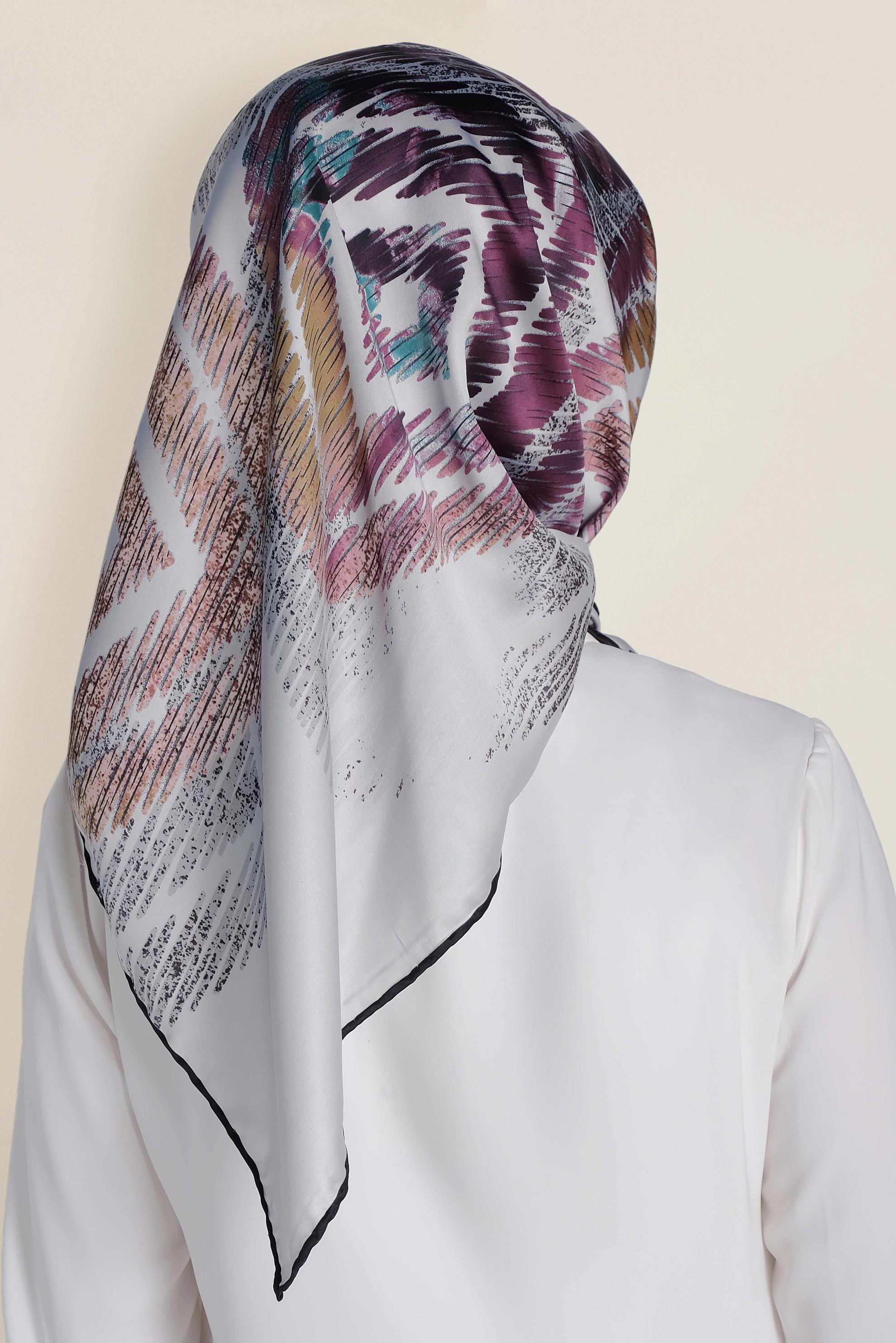 Tesettür giyim GÜMÜŞ 13308-1 ALVİNA DESENLİ EŞARP