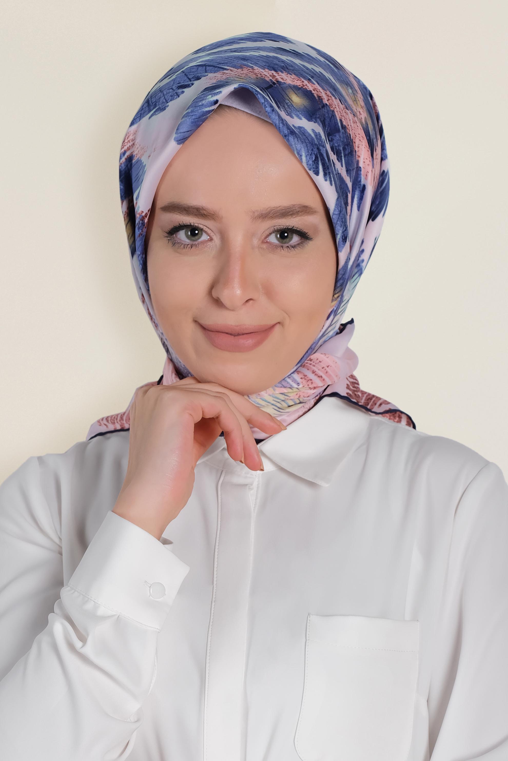 Tesettür giyim PUDRA 13308-1 ALVİNA DESENLİ EŞARP