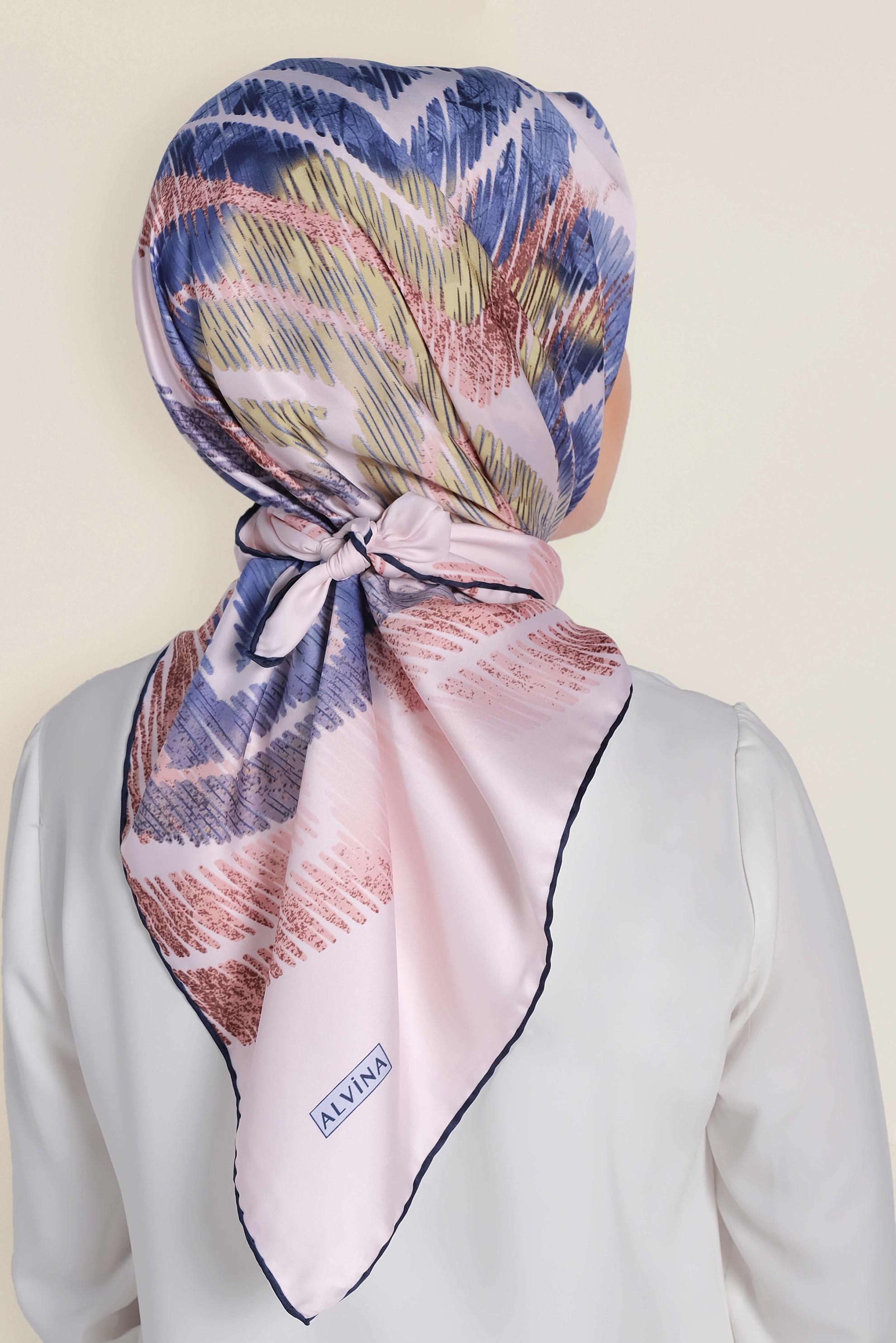 Tesettür giyim PUDRA 13308-1 ALVİNA DESENLİ EŞARP