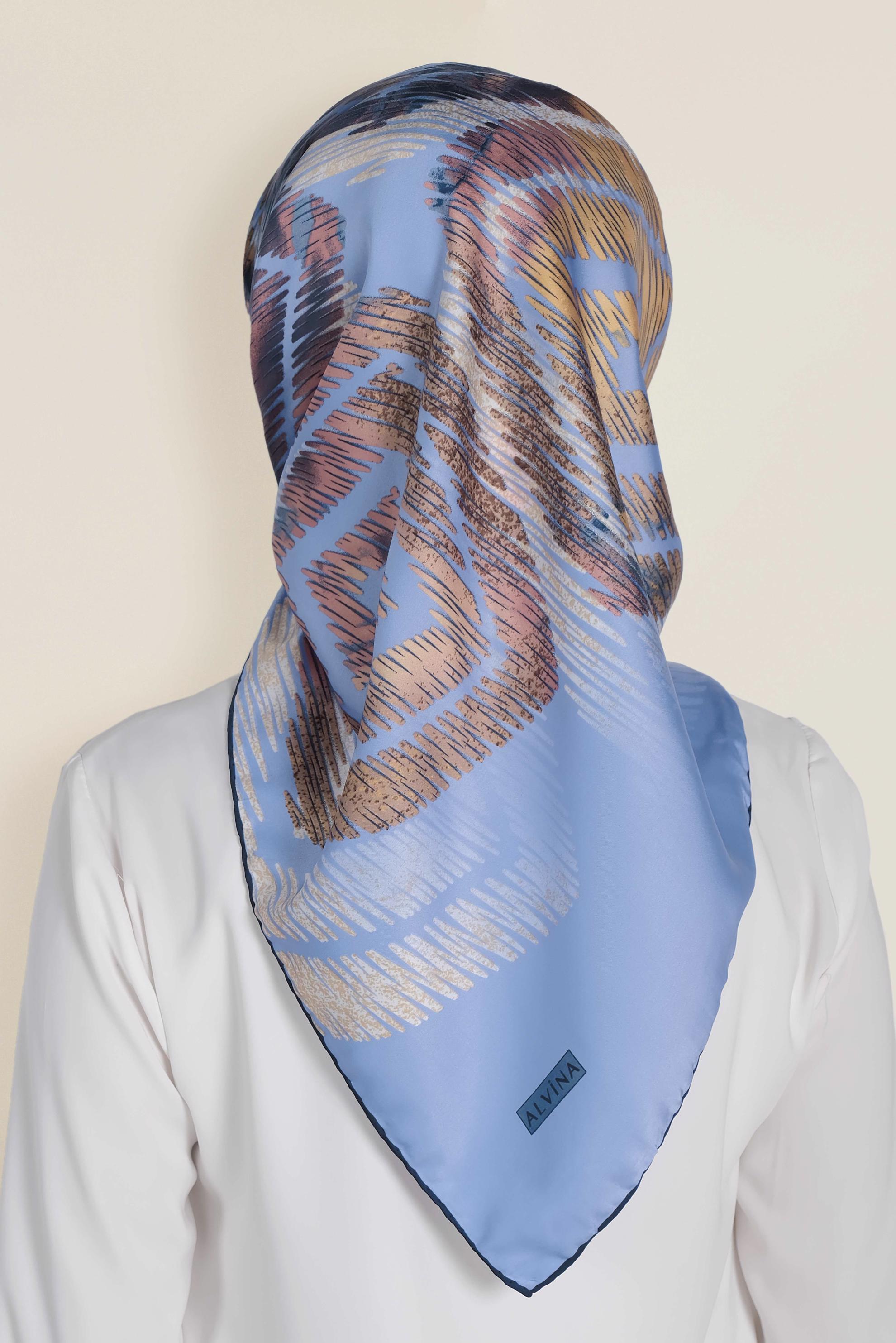 Tesettür giyim LACİVERT 13308-1 ALVİNA DESENLİ EŞARP