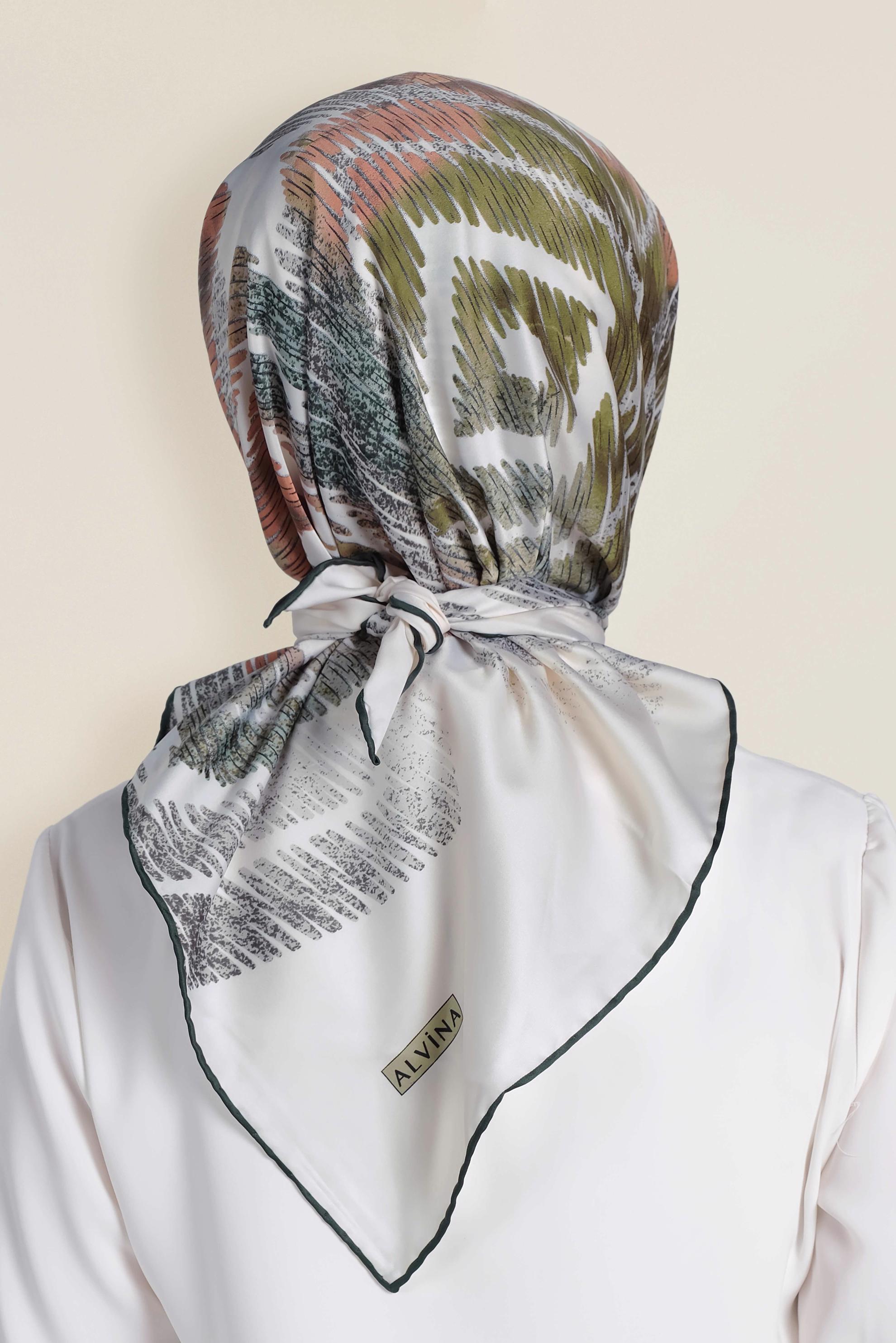 Tesettür giyim BEJ 13308-1 ALVİNA DESENLİ EŞARP