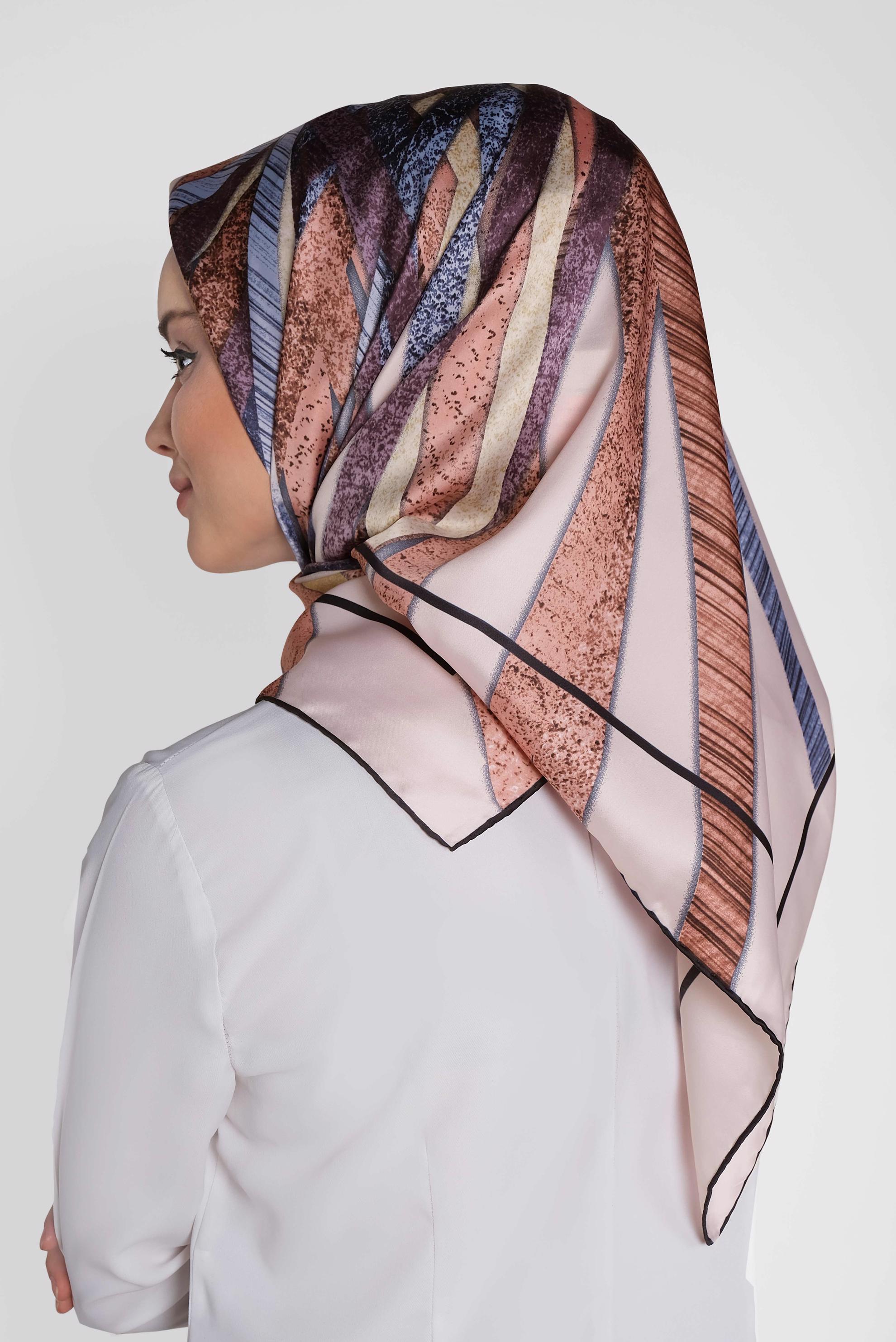 Tesettür giyim PUDRA 13309-1 ALVİNA DESENLİ EŞARP