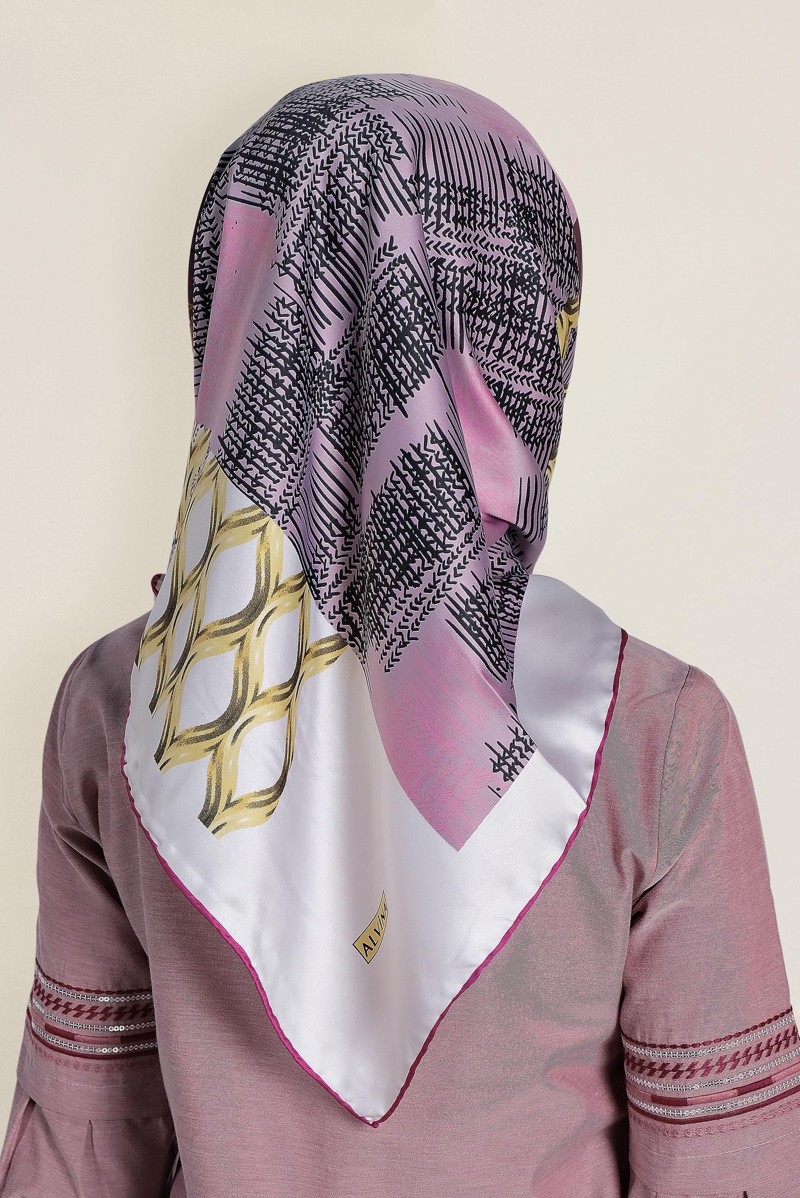 Tesettür giyim PUDRA 13310-1 ALVİNA DESENLİ EŞARP