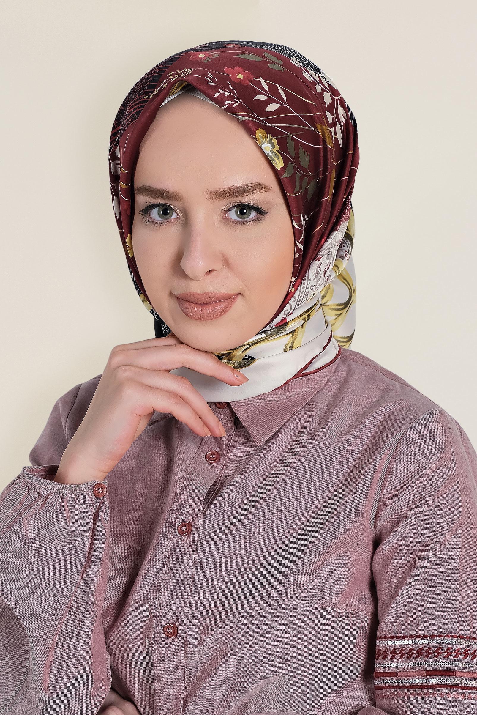 Tesettür giyim SİYAH 13310-1 ALVİNA DESENLİ EŞARP