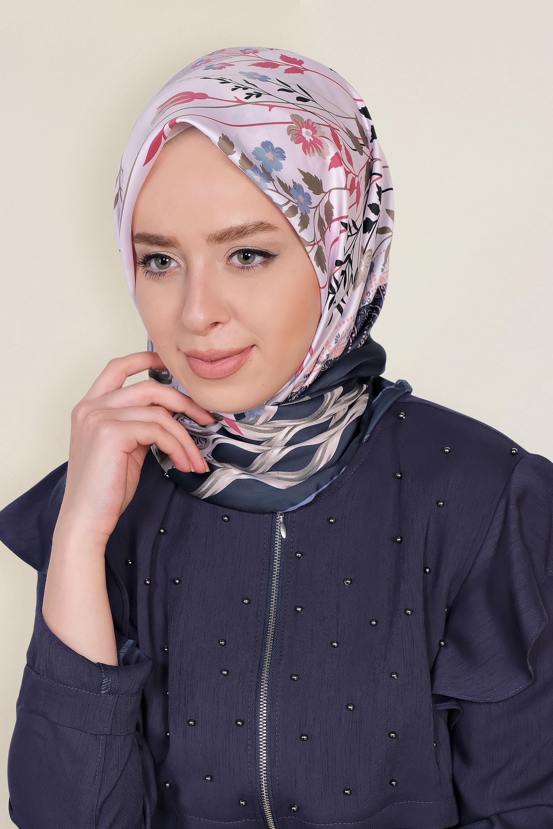 Tesettür giyim MOR 13310-1 ALVİNA DESENLİ EŞARP