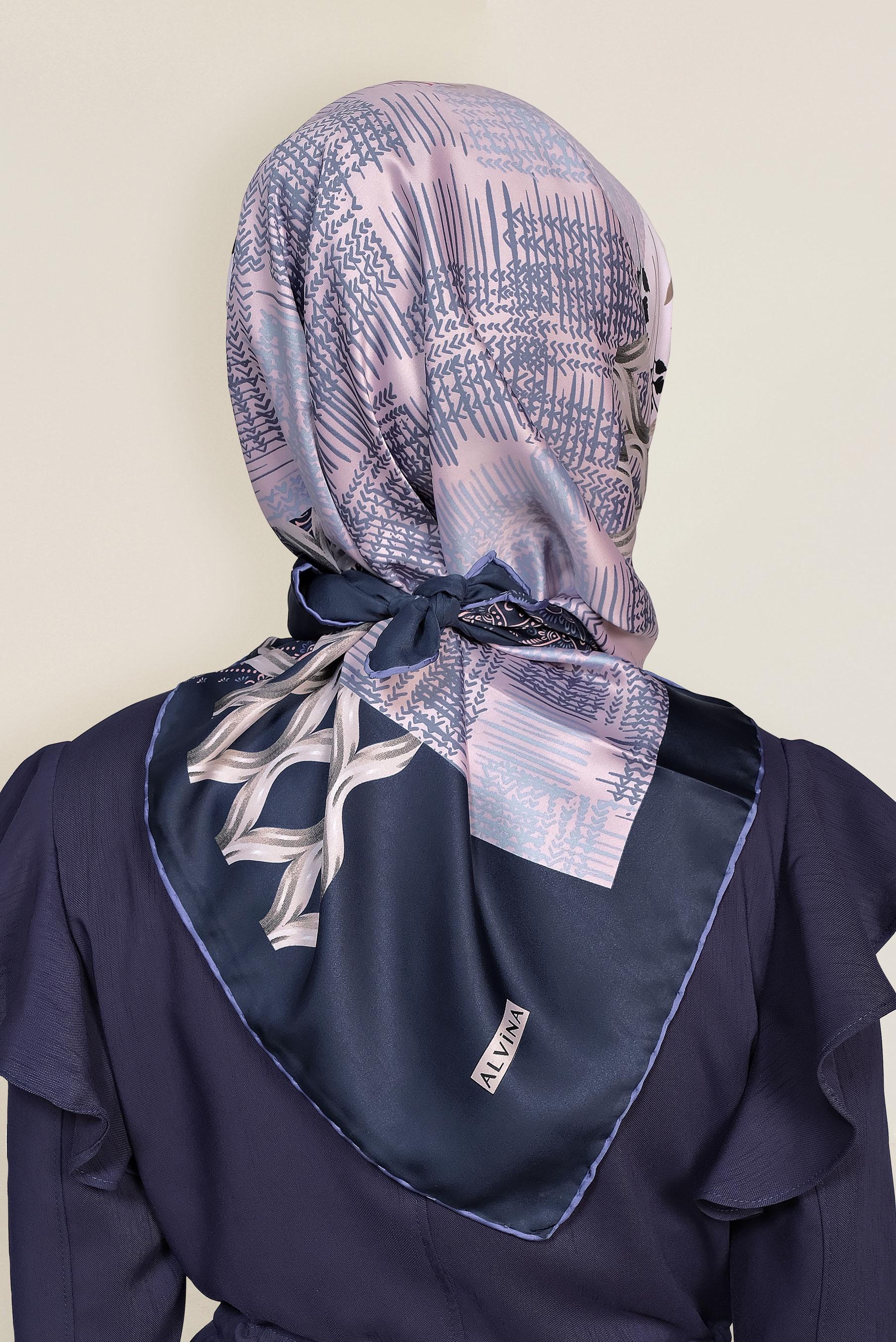 Tesettür giyim MOR 13310-1 ALVİNA DESENLİ EŞARP
