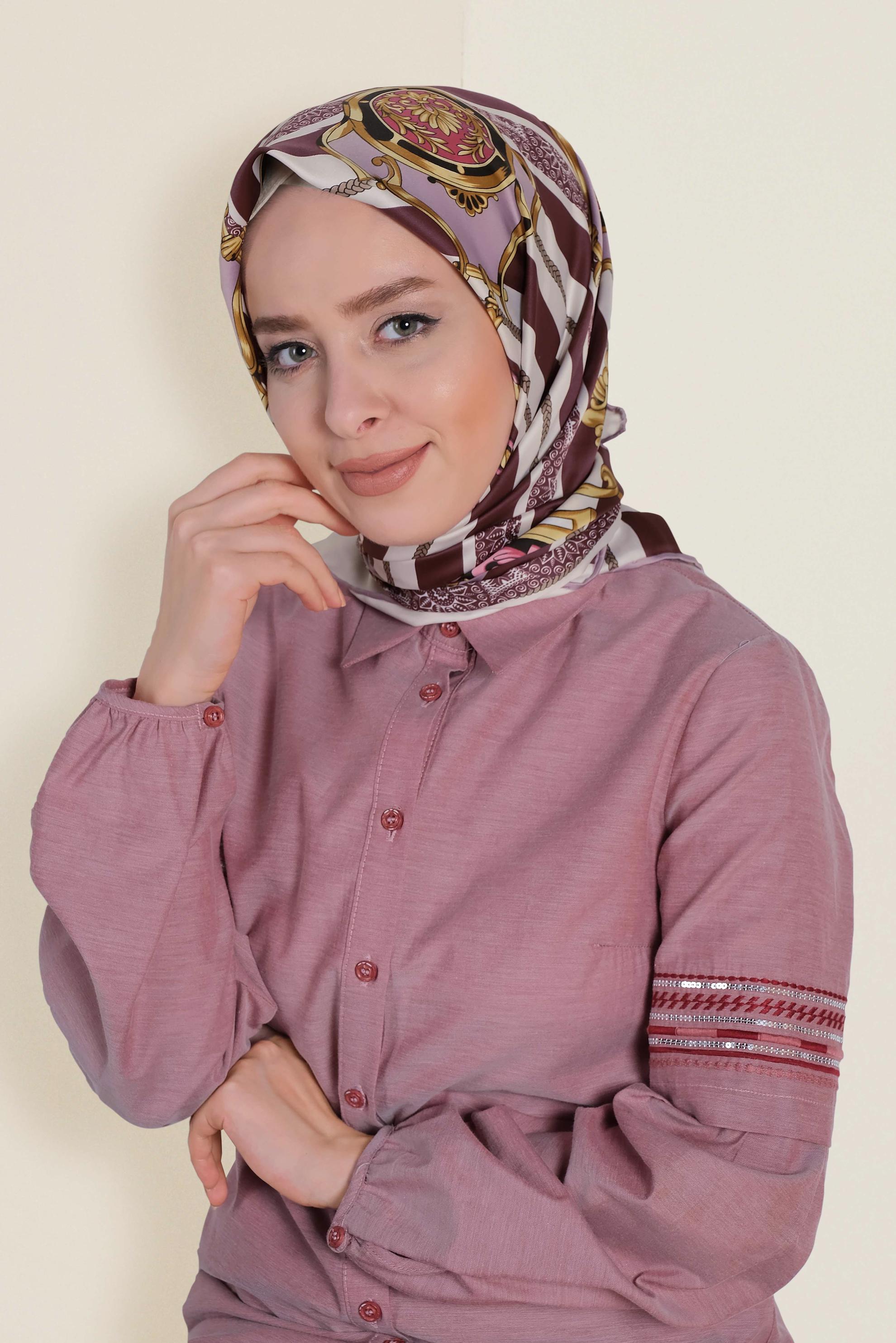 Tesettür giyim MÜRDÜM 13311-1 ALVİNA DESENLİ EŞARP