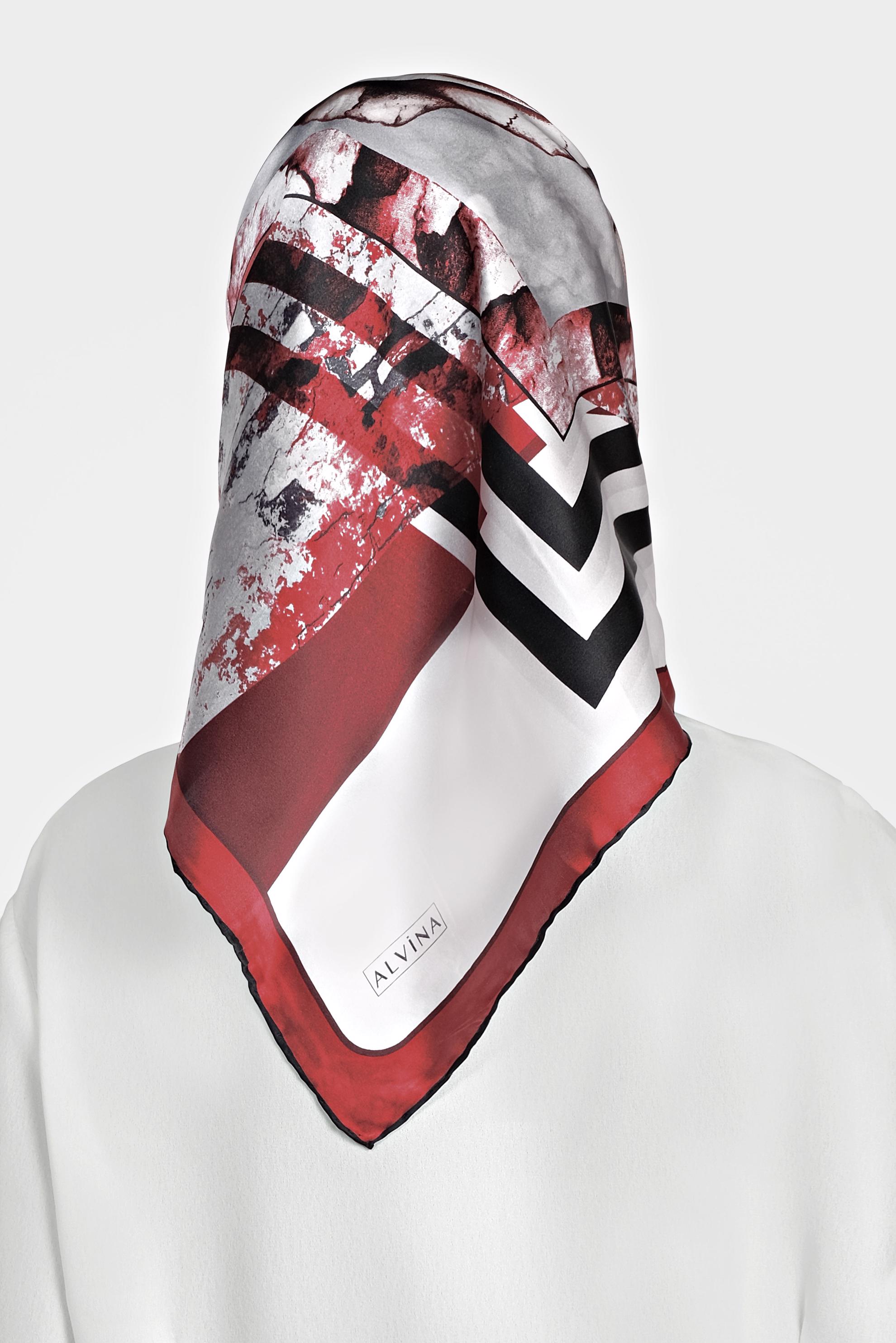 Tesettür giyim KIRMIZI 13312-1 ALVİNA İPEK EŞARP