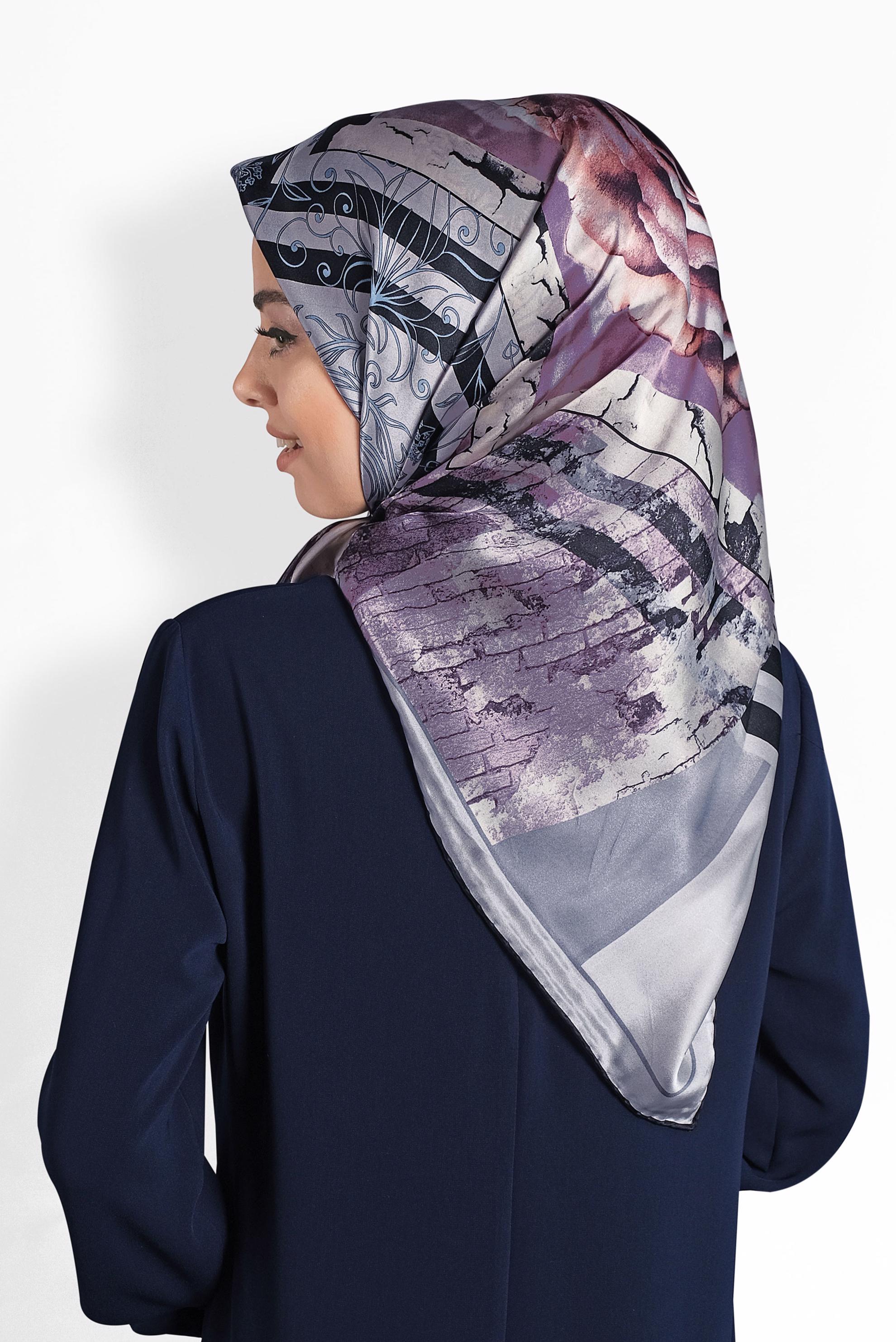 Tesettür giyim GÜMÜŞ 13312-1 ALVİNA İPEK EŞARP