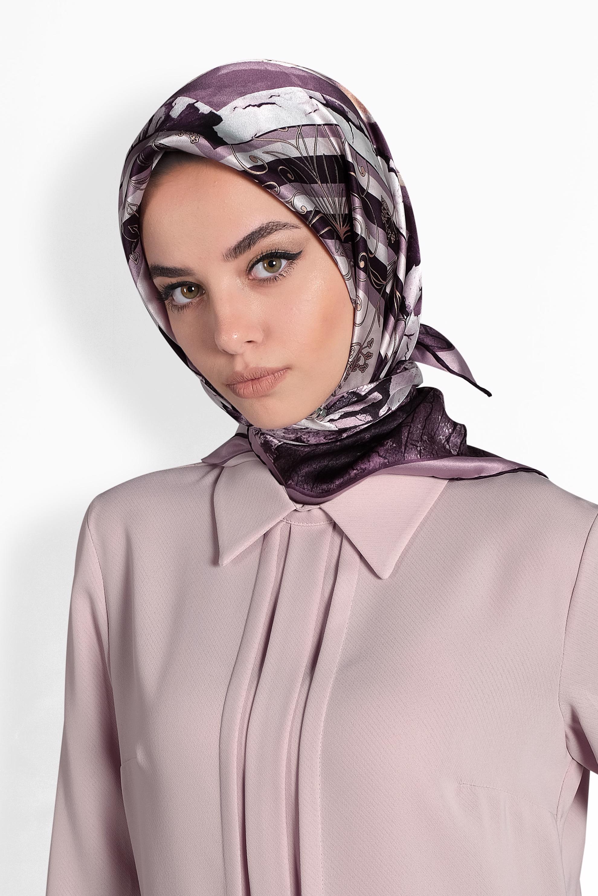 Tesettür giyim PUDRA 13312-1 ALVİNA İPEK EŞARP