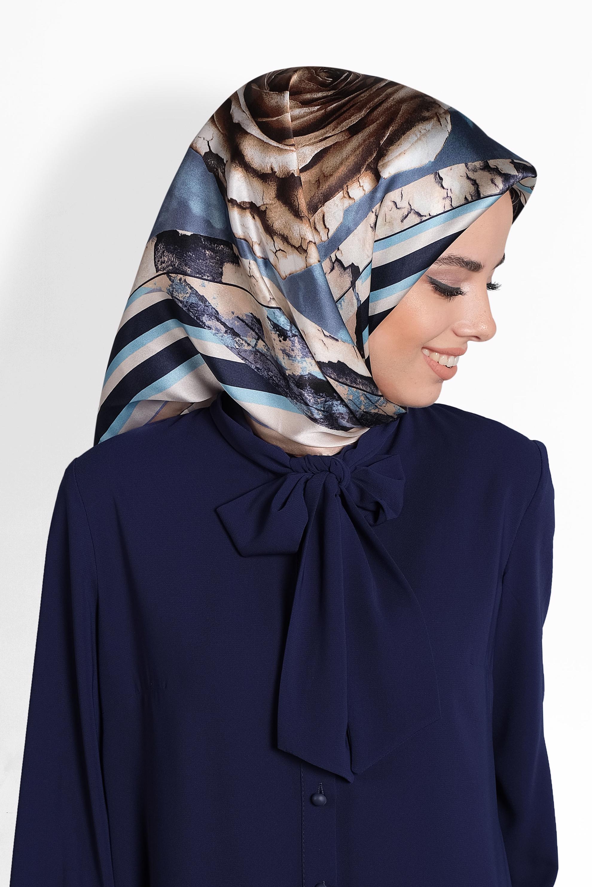 Tesettür giyim PUDRA 13312-1 ALVİNA İPEK EŞARP