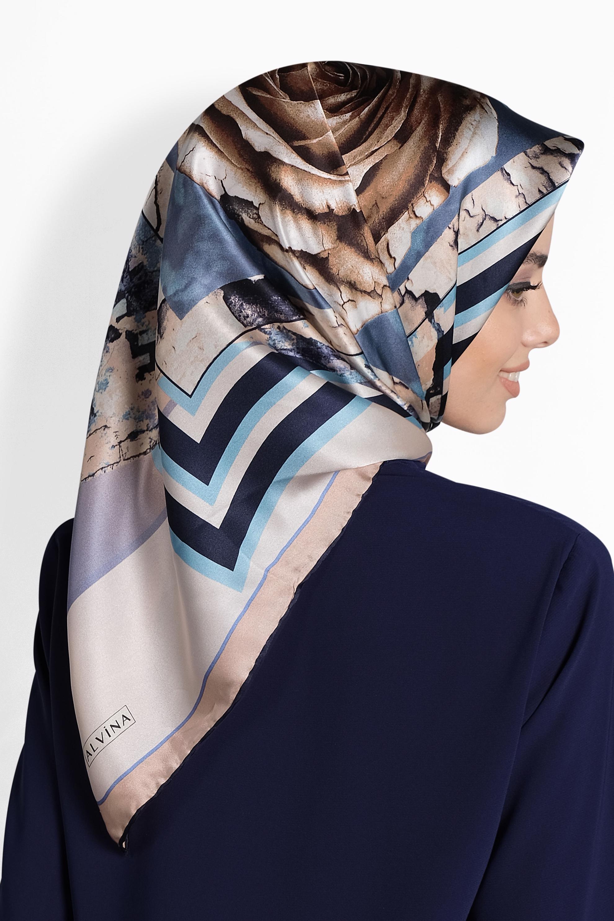 Tesettür giyim PUDRA 13312-1 ALVİNA İPEK EŞARP