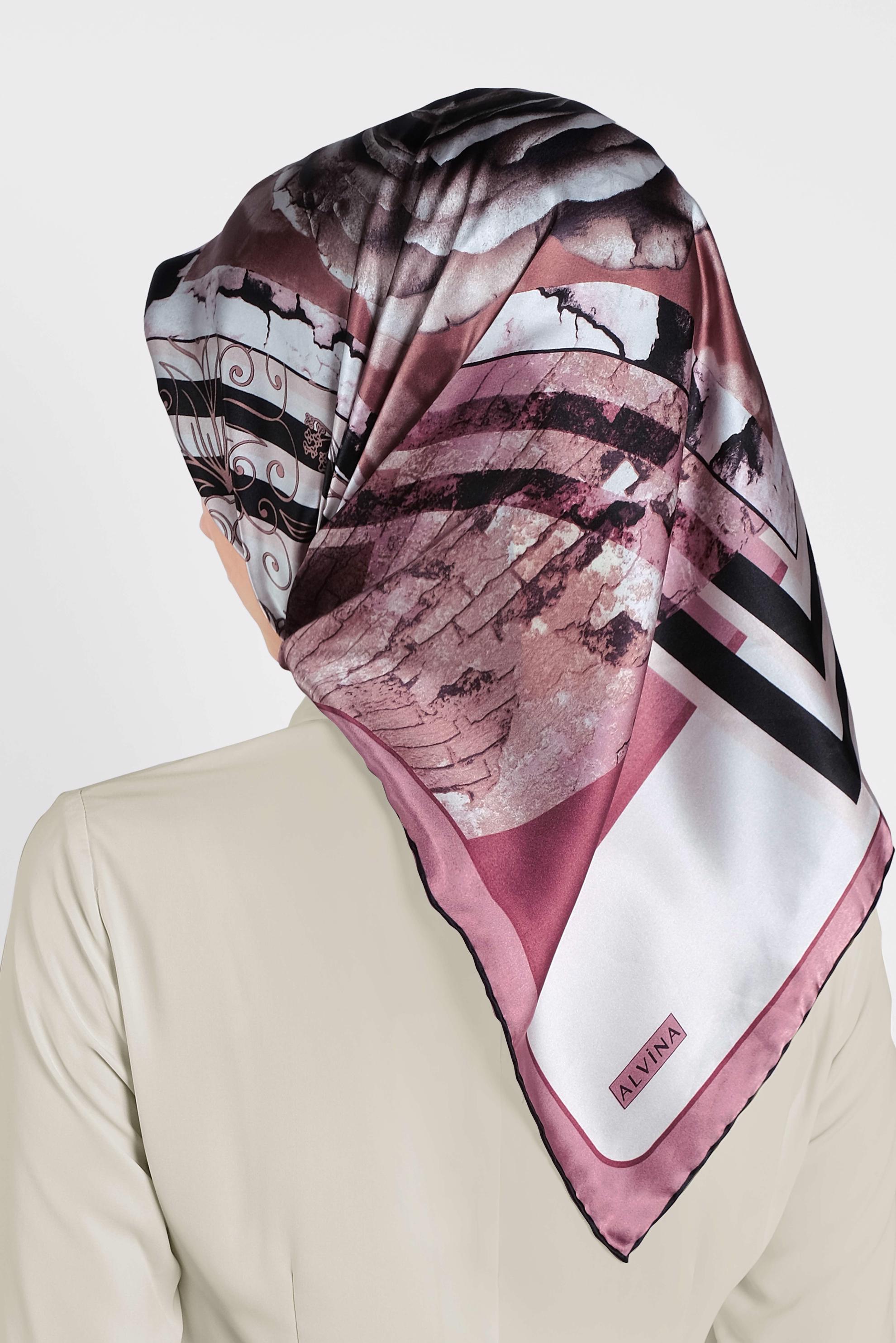 Tesettür giyim PEMBE 13312-1 ALVİNA İPEK EŞARP