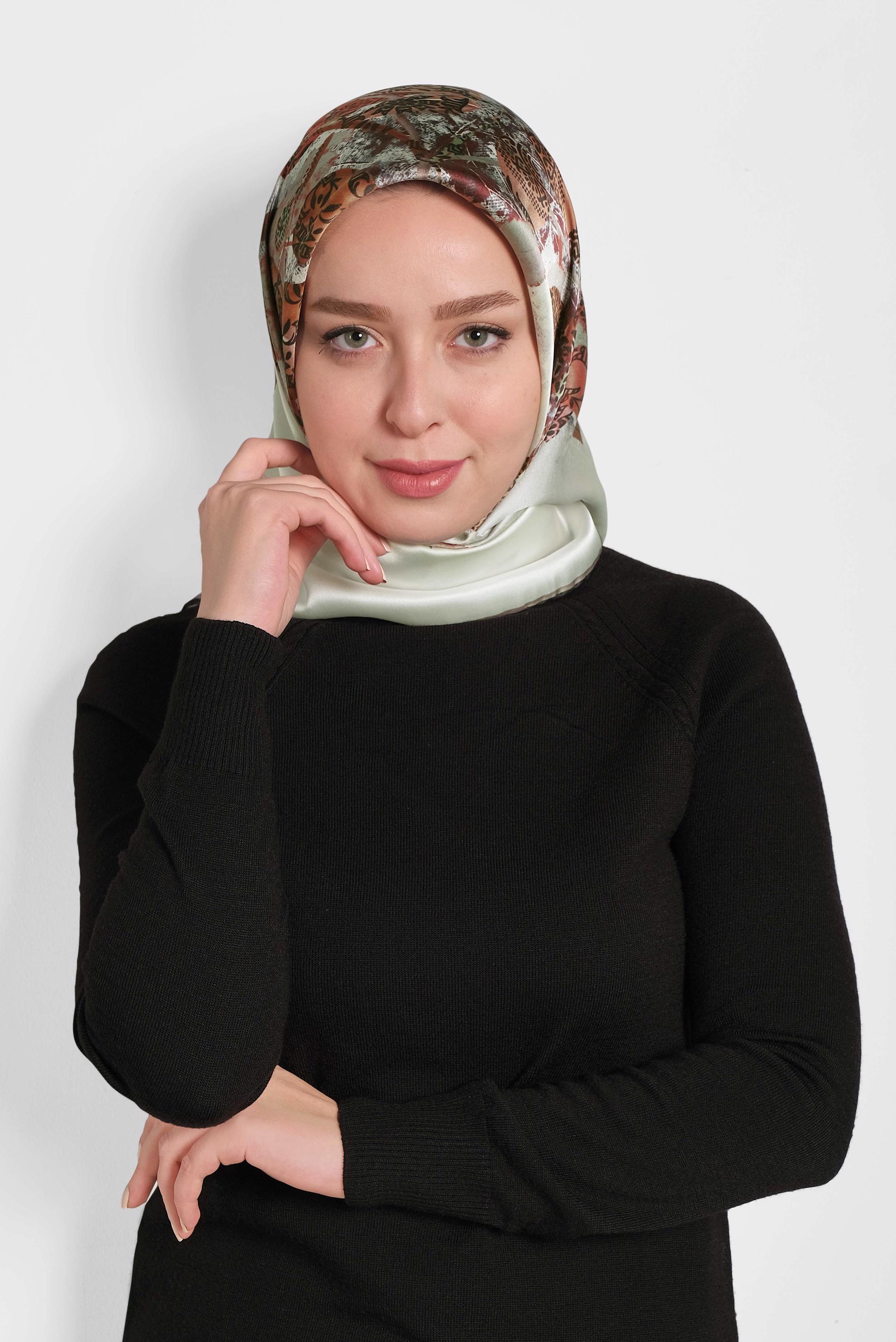 Hijab clothing ORANGE 18403-1 ALVİNA İPEK EŞARP