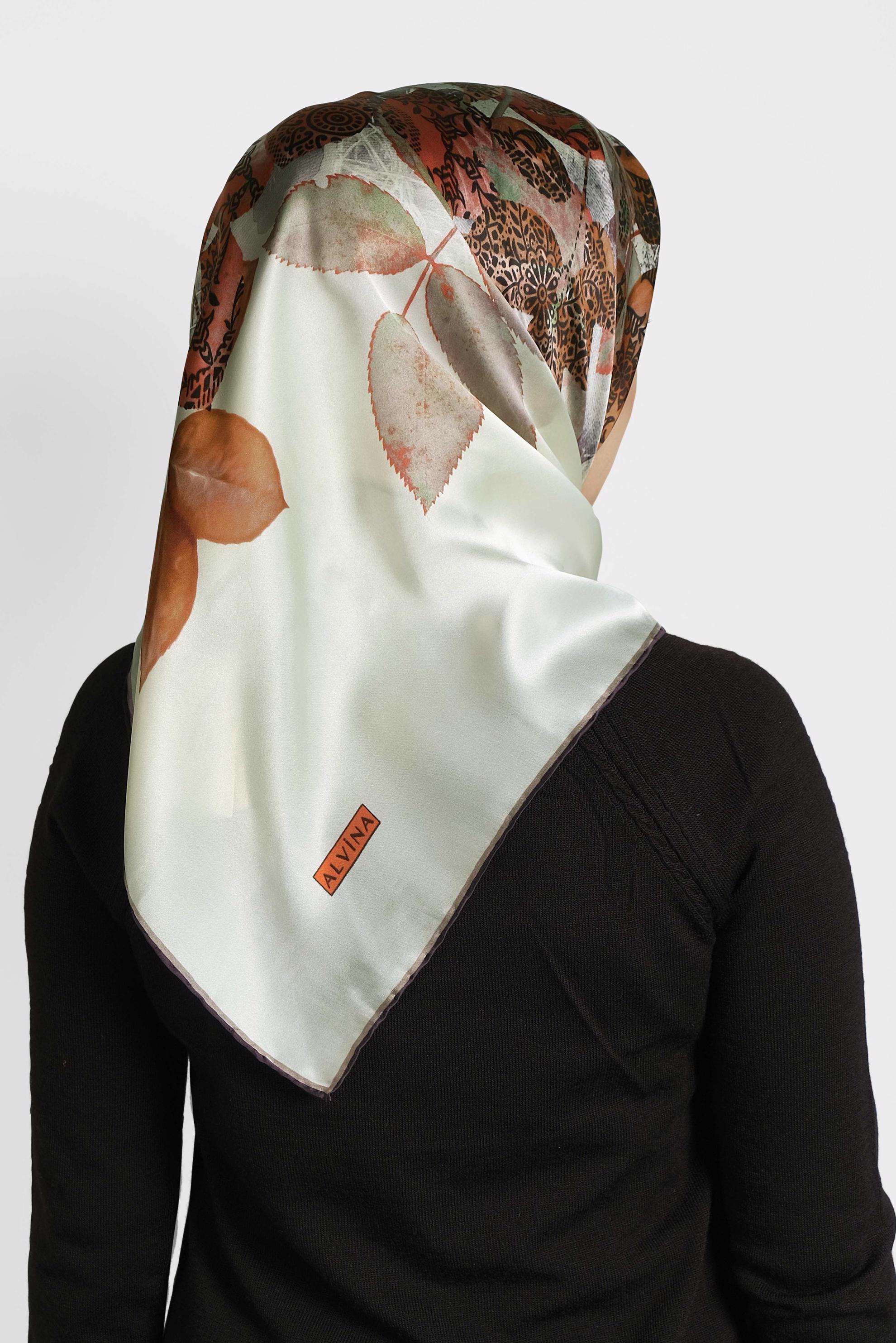 Hijab clothing ORANGE 18403-1 ALVİNA İPEK EŞARP
