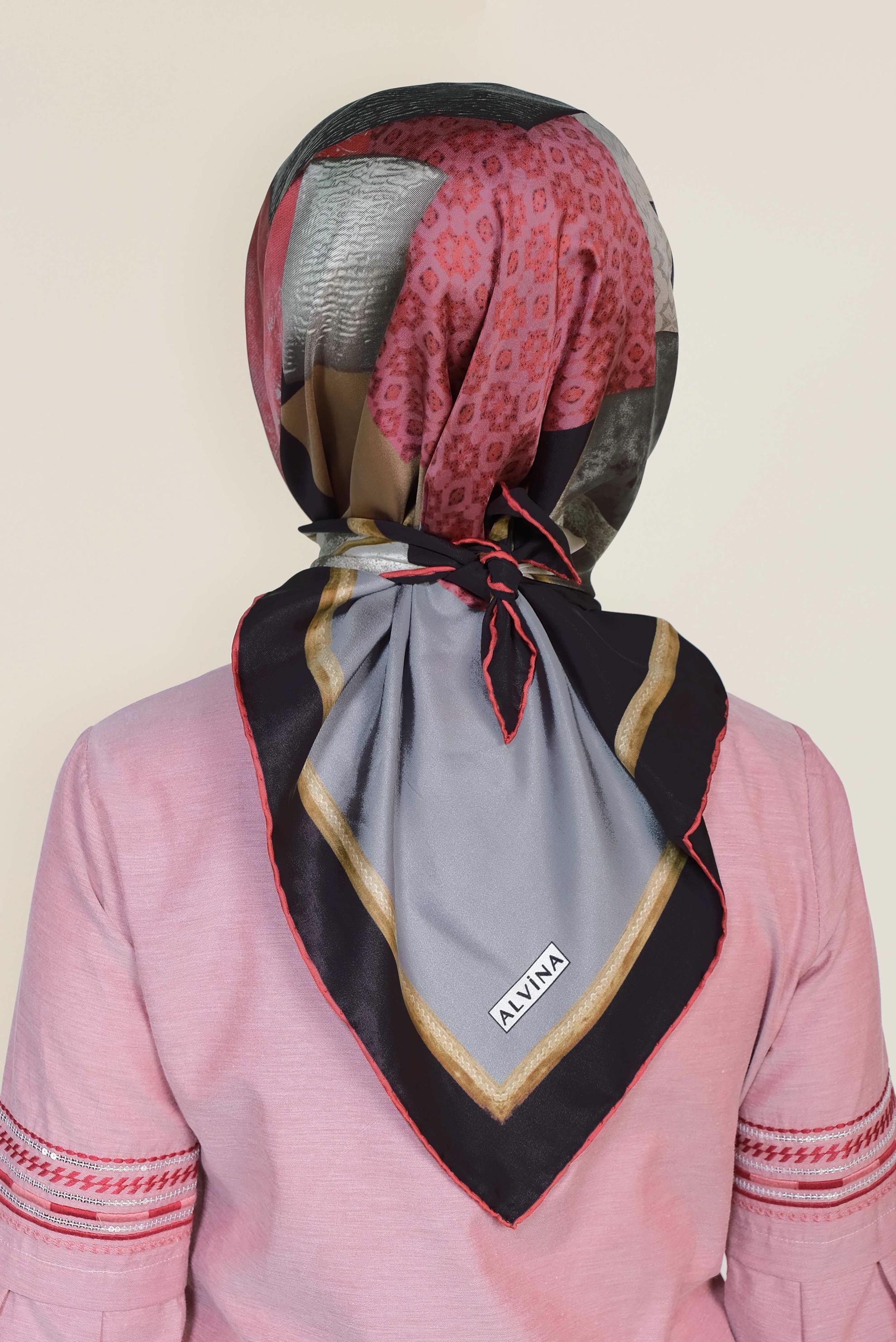 Tesettür giyim SİYAH 18412-1 ALVİNA TWİLL İPEK EŞARP