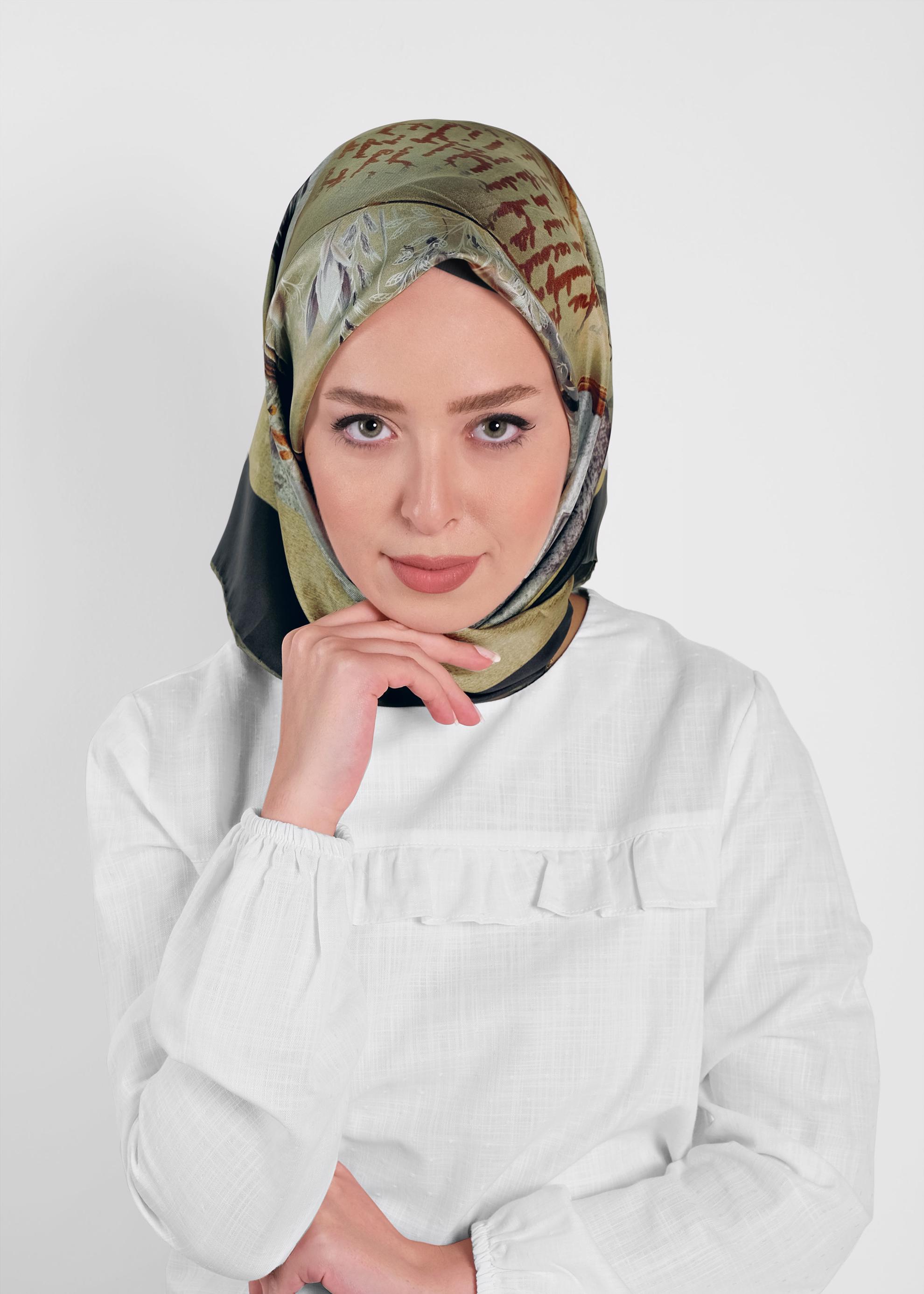 Hijab clothing BLACK 19121-1 ALVİNA İPEK EŞARP