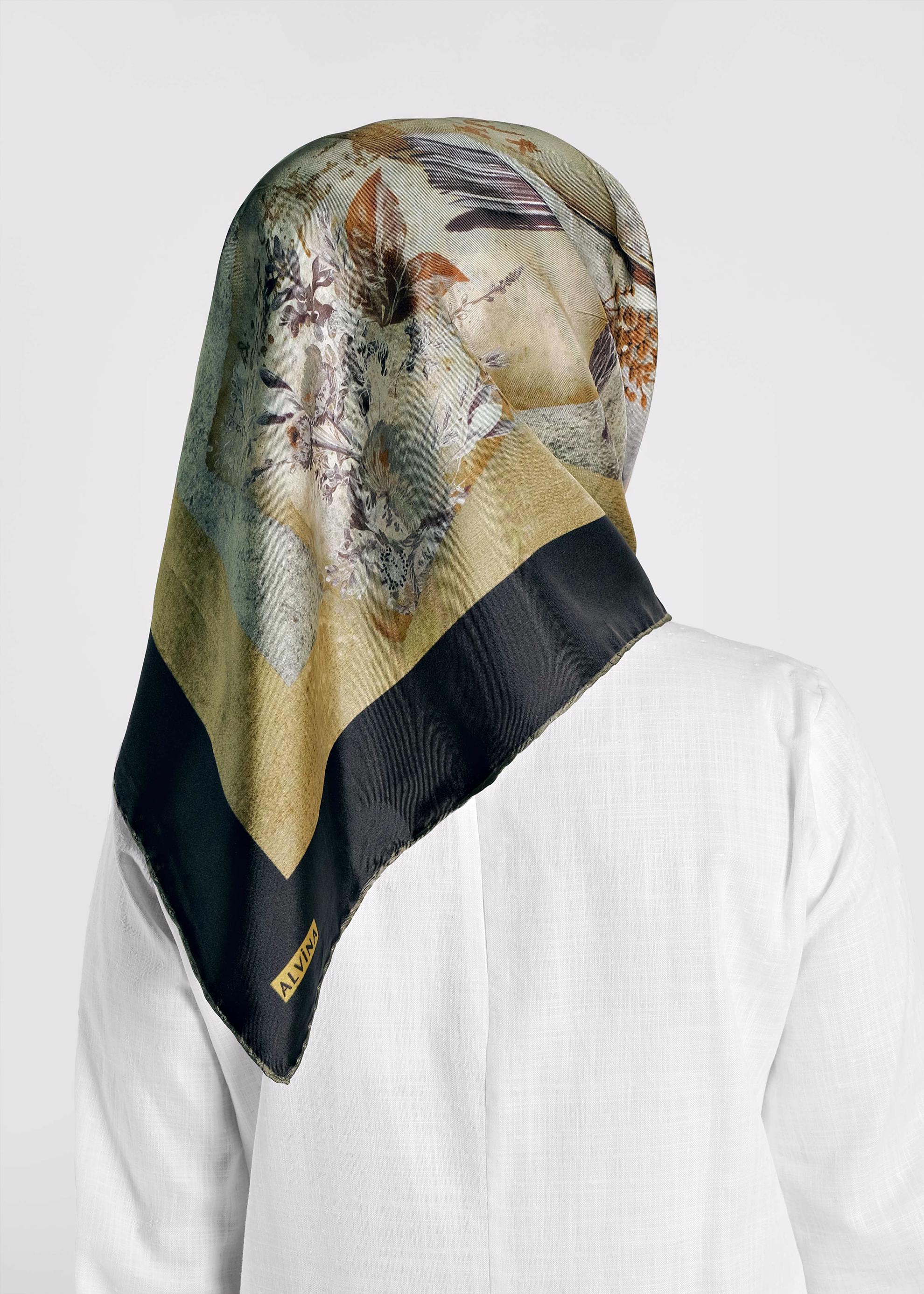 Hijab clothing BLACK 19121-1 ALVİNA İPEK EŞARP