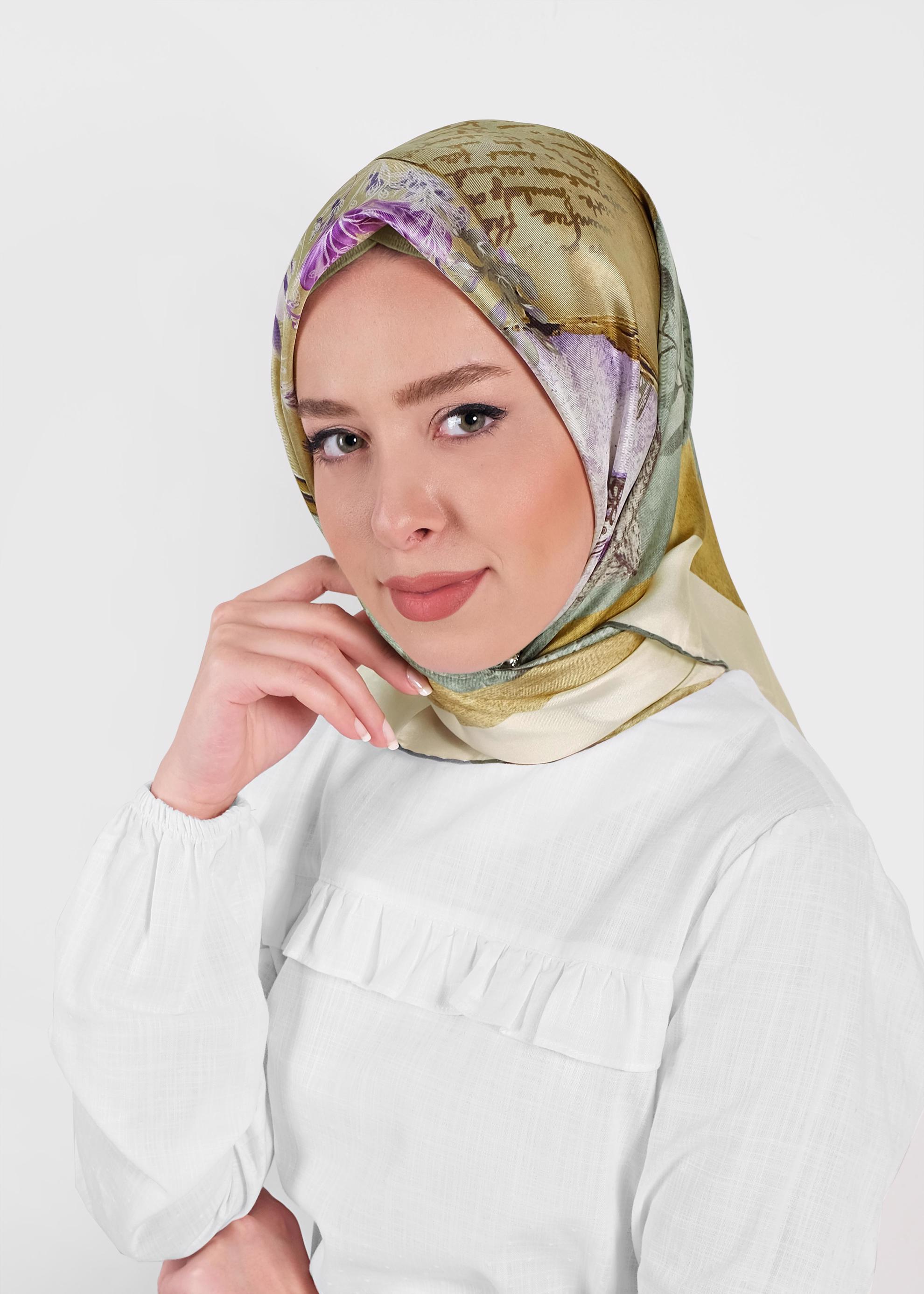 Tesettür giyim ALTIN 19121-1 ALVİNA İPEK EŞARP