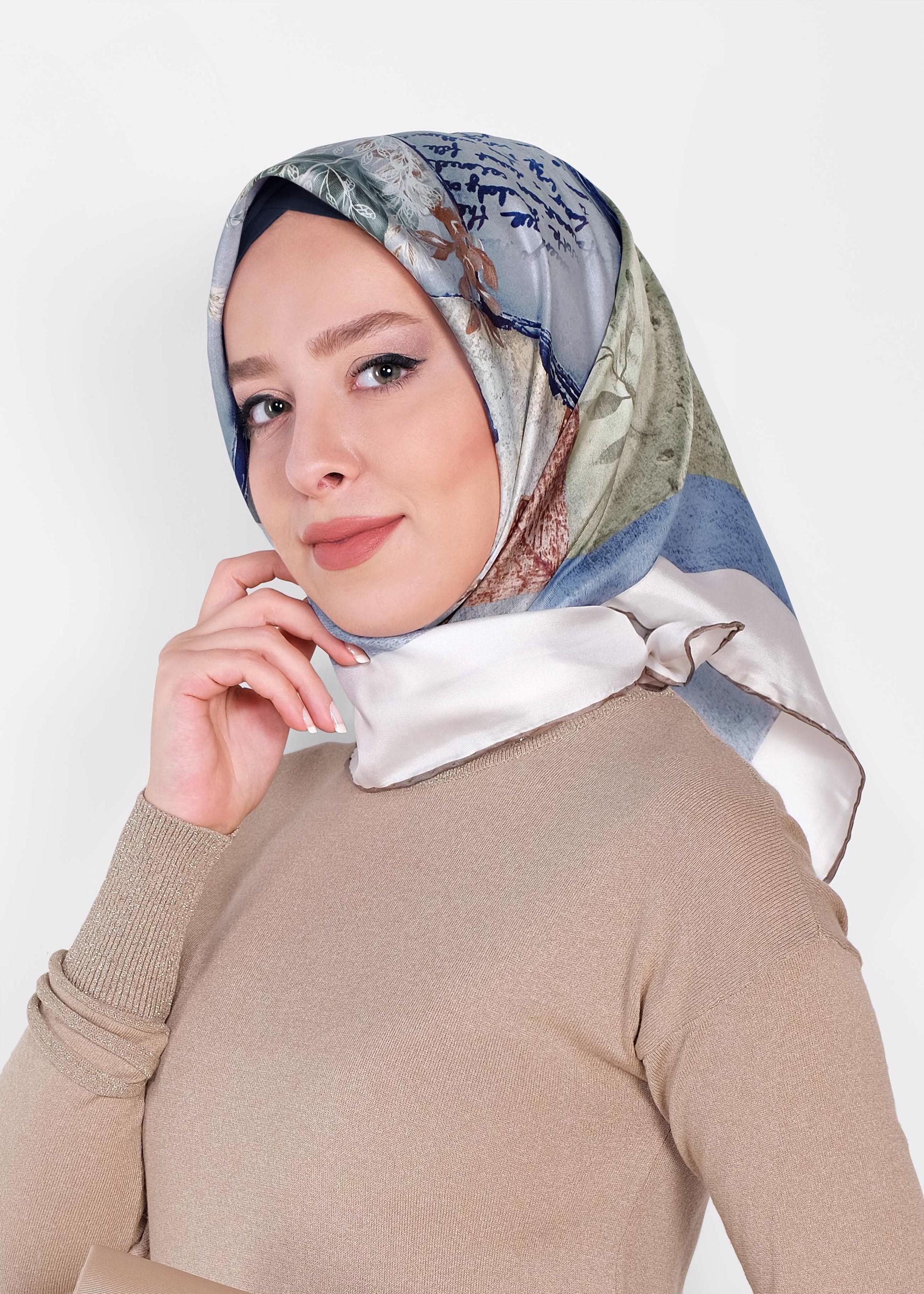 Hijab clothing BLUE 19121-1 ALVİNA İPEK EŞARP