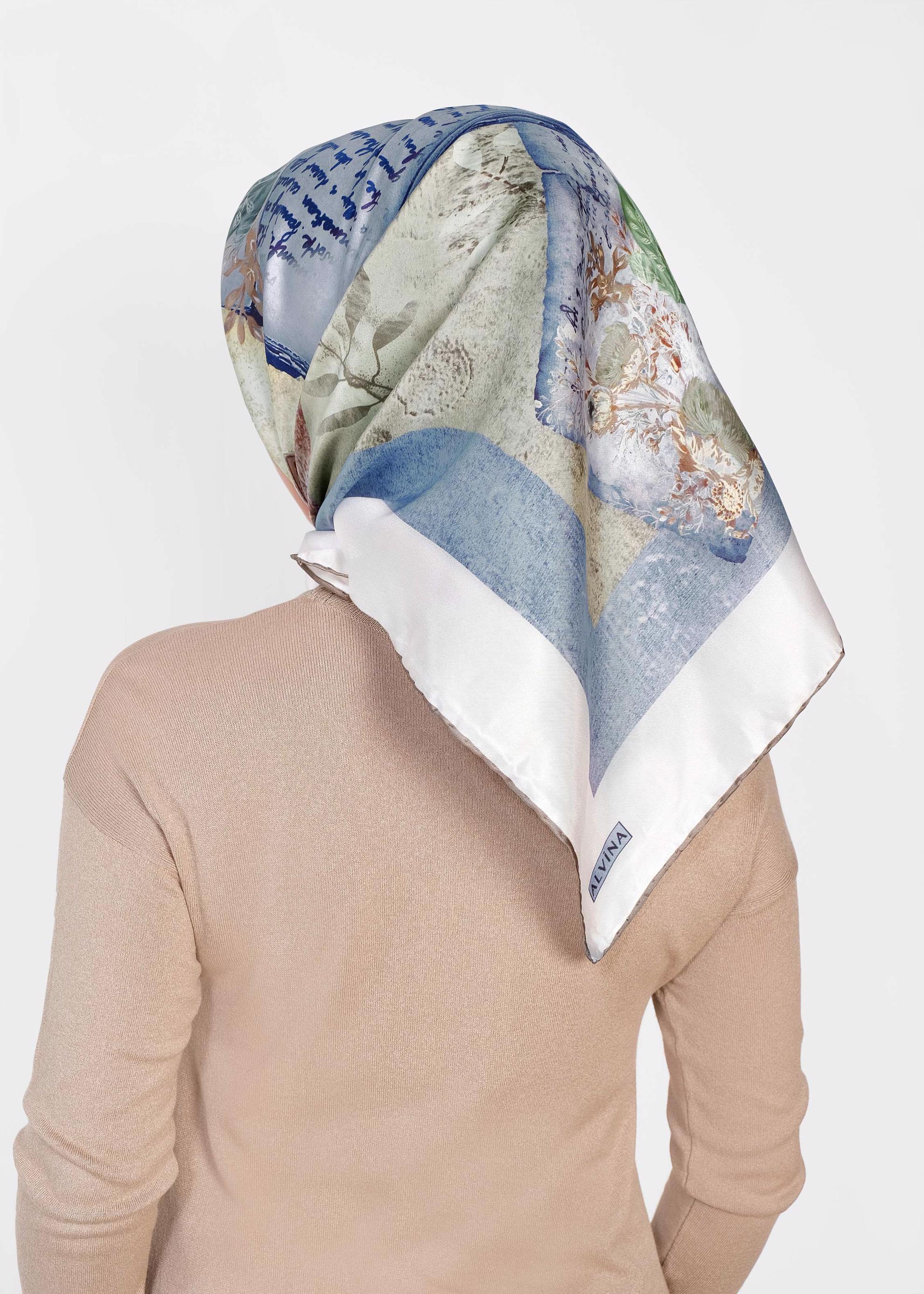 Hijab clothing BLUE 19121-1 ALVİNA İPEK EŞARP