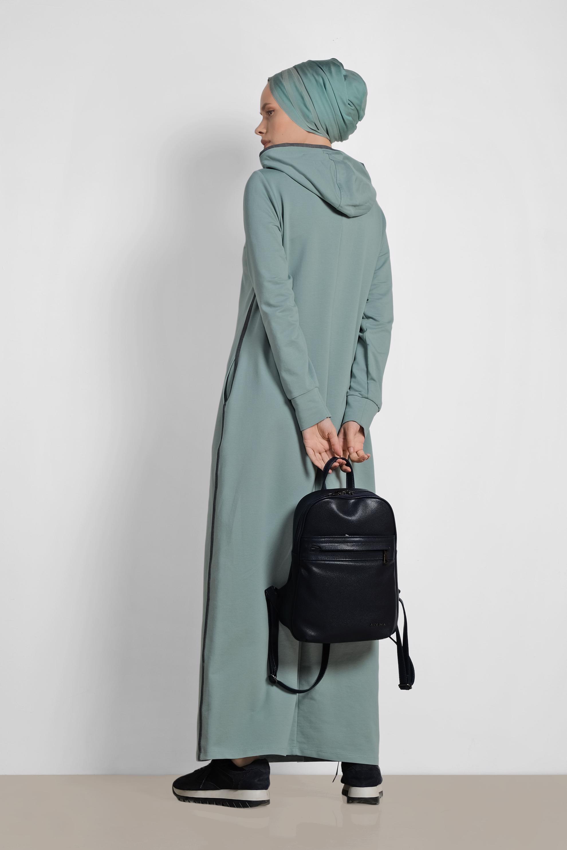 Hijab clothing GREEN Stone Printed Tracksuit Dress 4228 