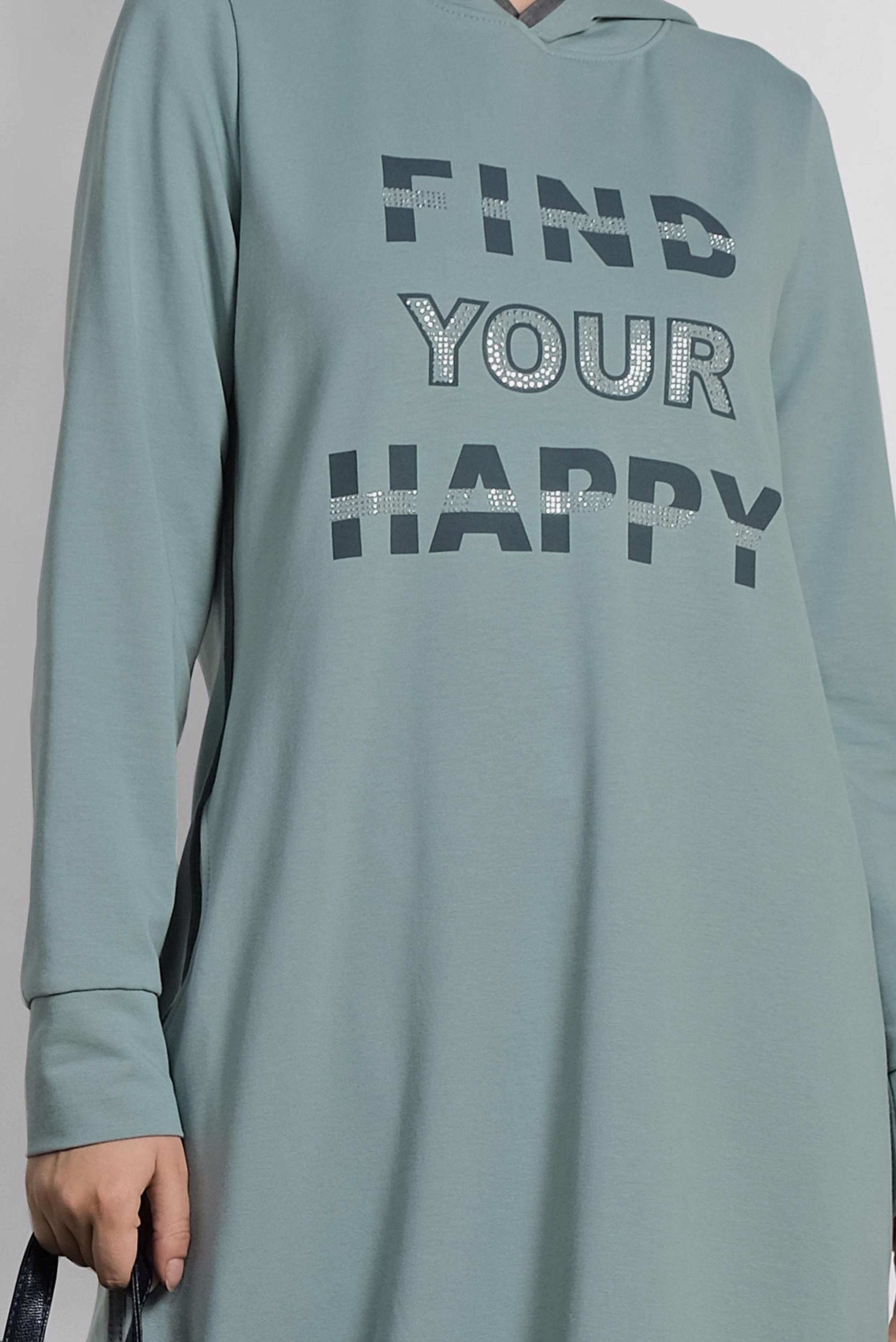 Hijab clothing GREEN Stone Printed Tracksuit Dress 4228 