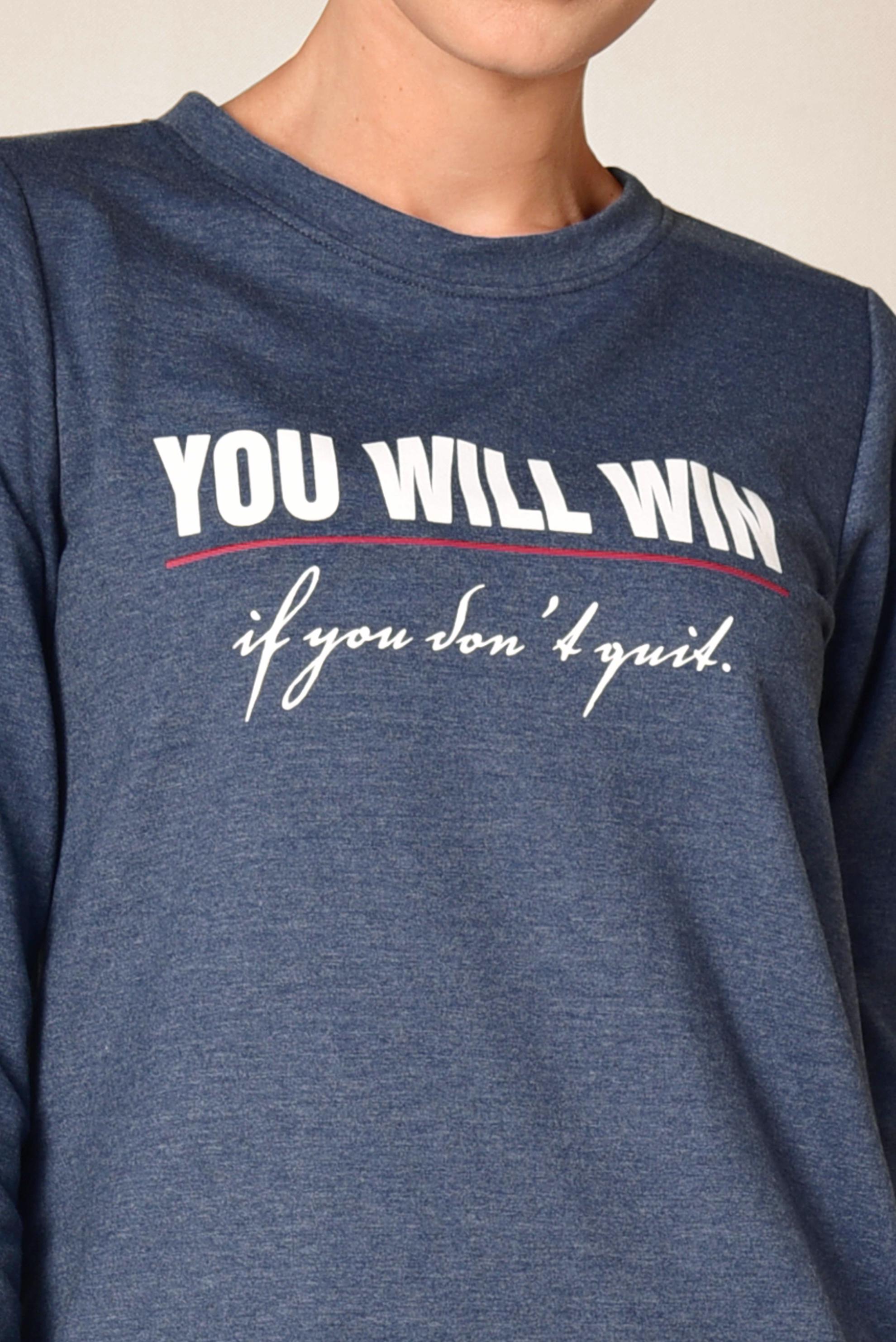 Tesettür giyim LACİVERT ETEK UCU EKOSE DESENLİ YAZI BASKILI EŞOFMAN TUNİK 4895