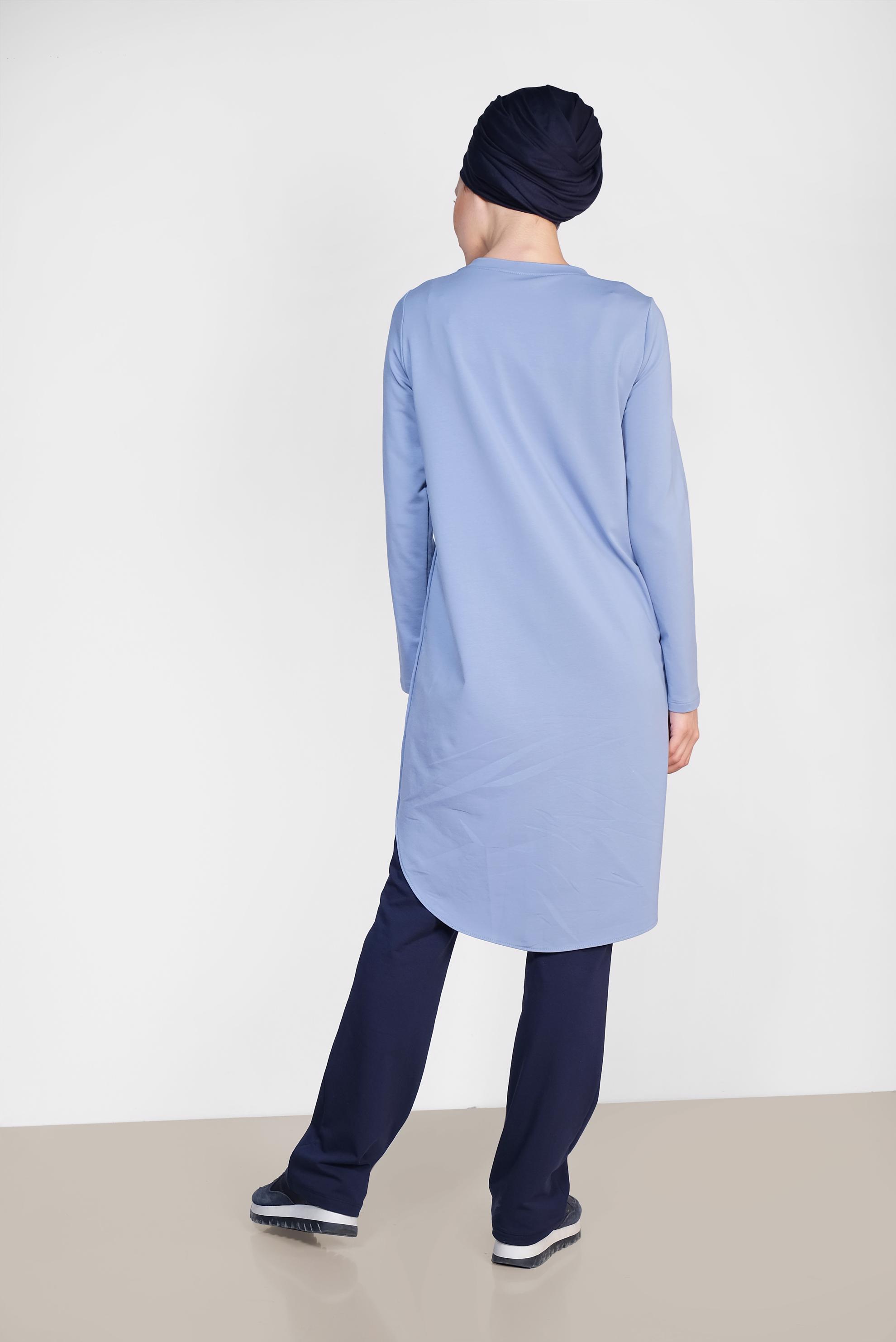 Hijab clothing BLUE Side Snap Cotton Tracksuit 4901 