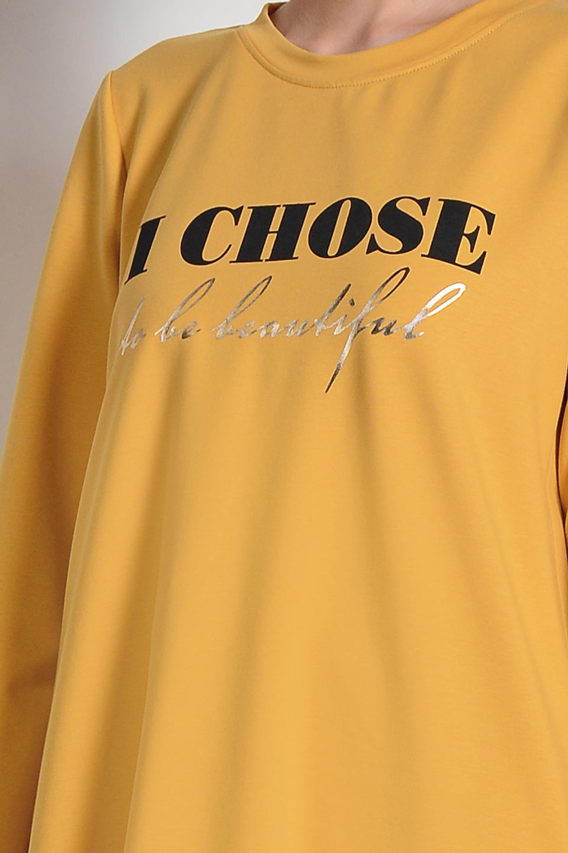 Hijab clothing YELLOW Side Snap Cotton Tracksuit 4901 