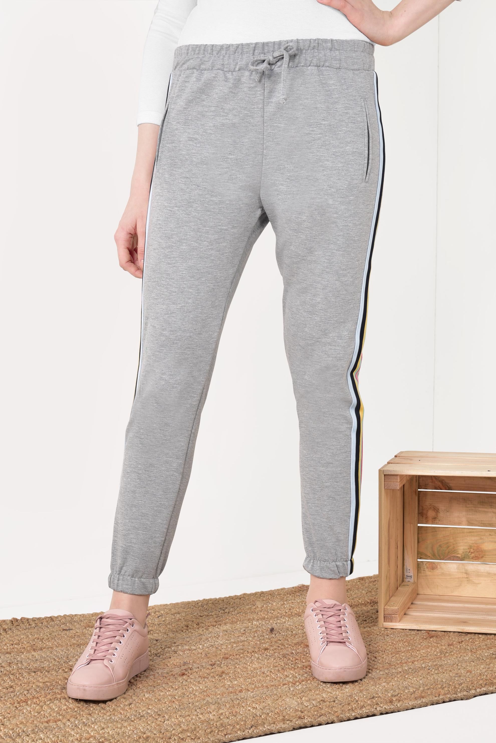 Tesettür giyim GRİ RENKLİ ŞERİTLİ EŞOFMAN ALTI 7590