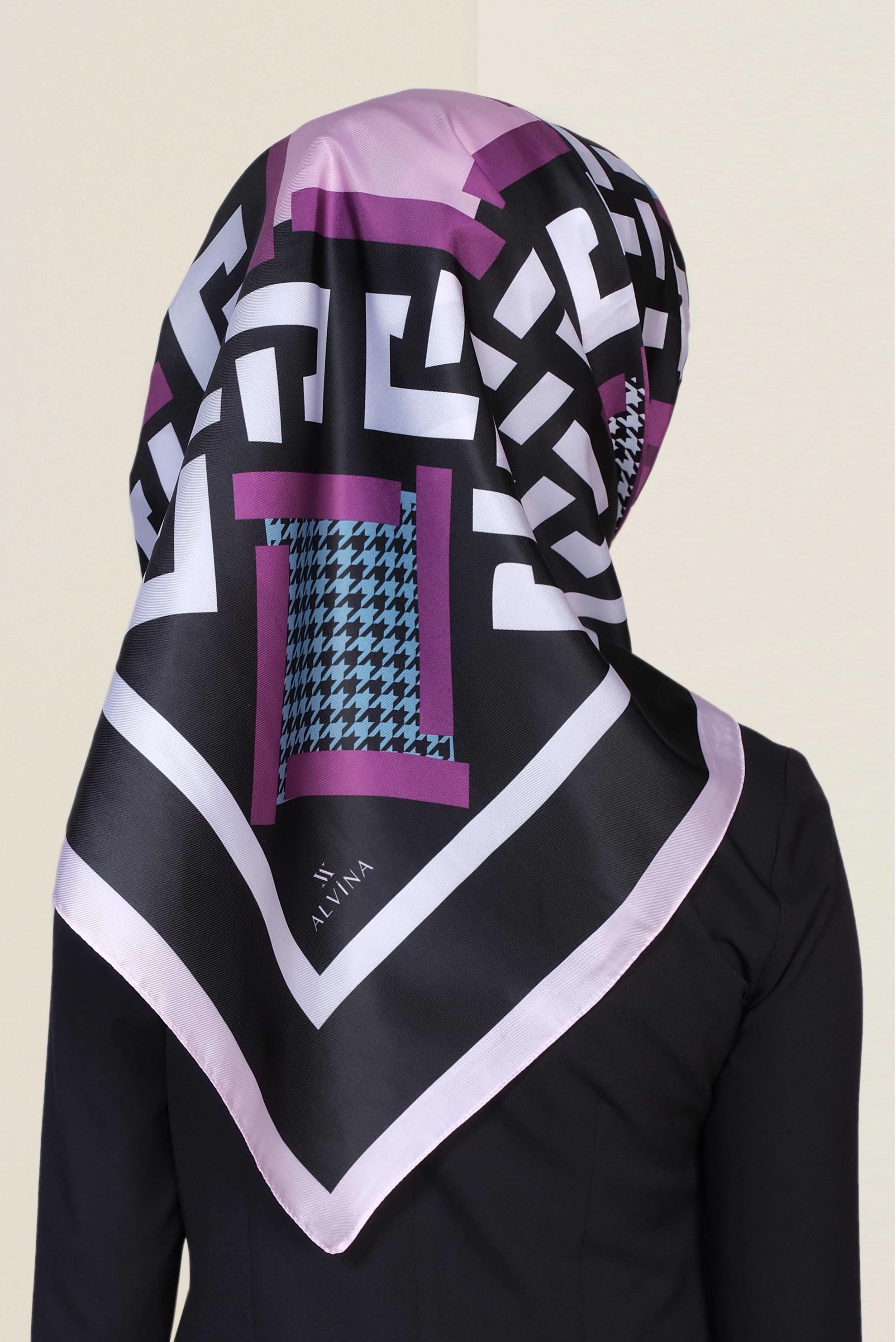 Tesettür giyim SİYAH 9949 ALVİNA DİJİTAL EŞARP