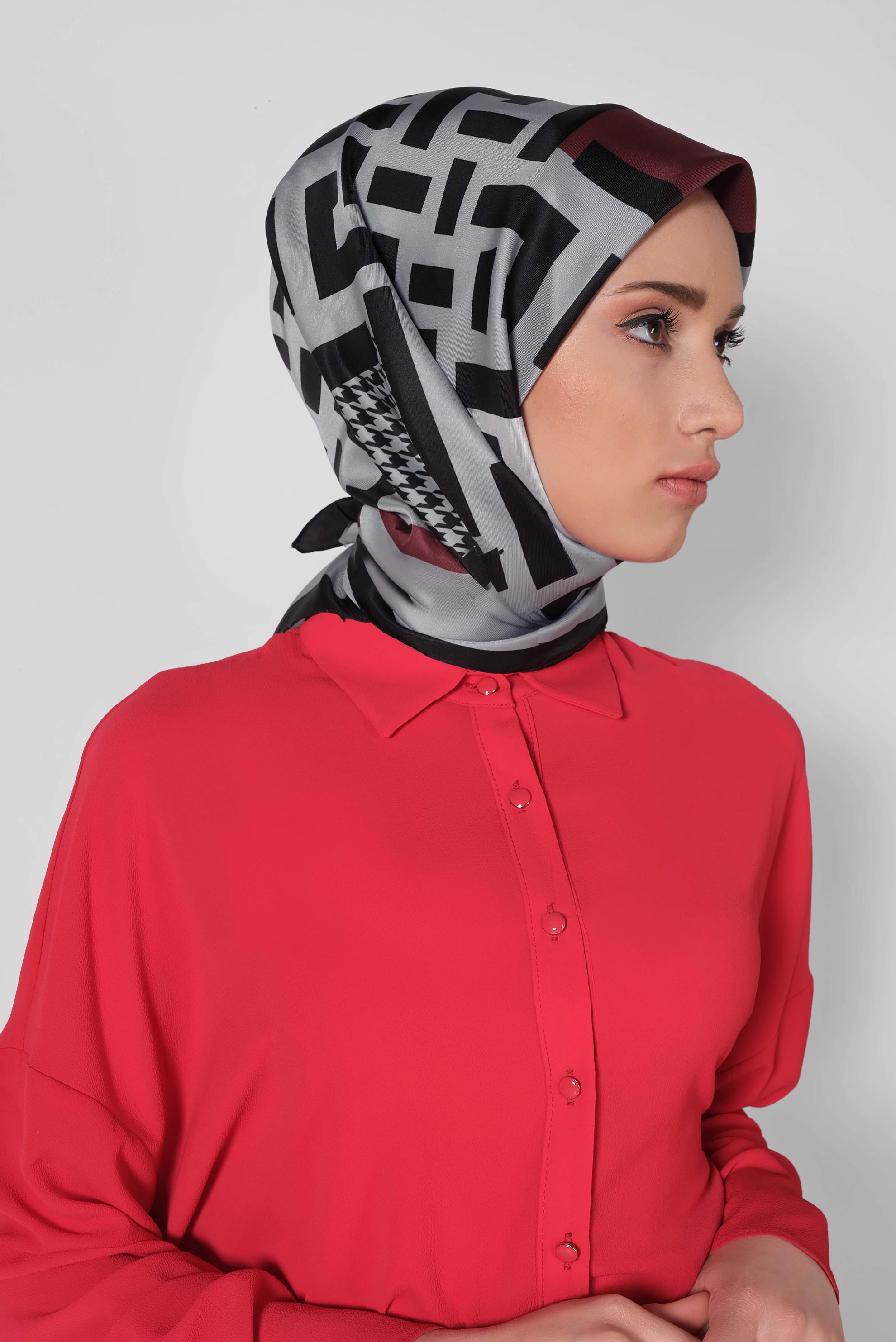 Tesettür giyim GÜMÜŞ 9949 ALVİNA DİJİTAL EŞARP