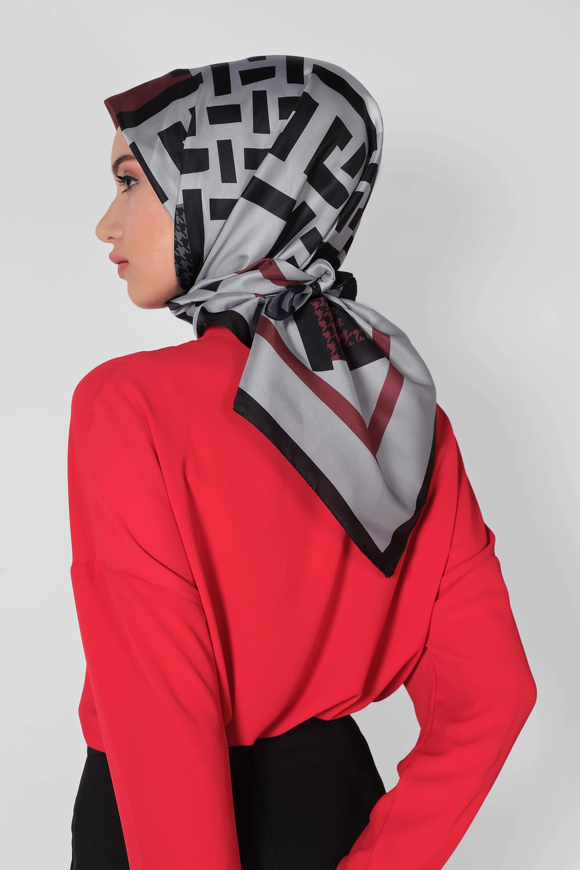 Tesettür giyim GÜMÜŞ 9949 ALVİNA DİJİTAL EŞARP