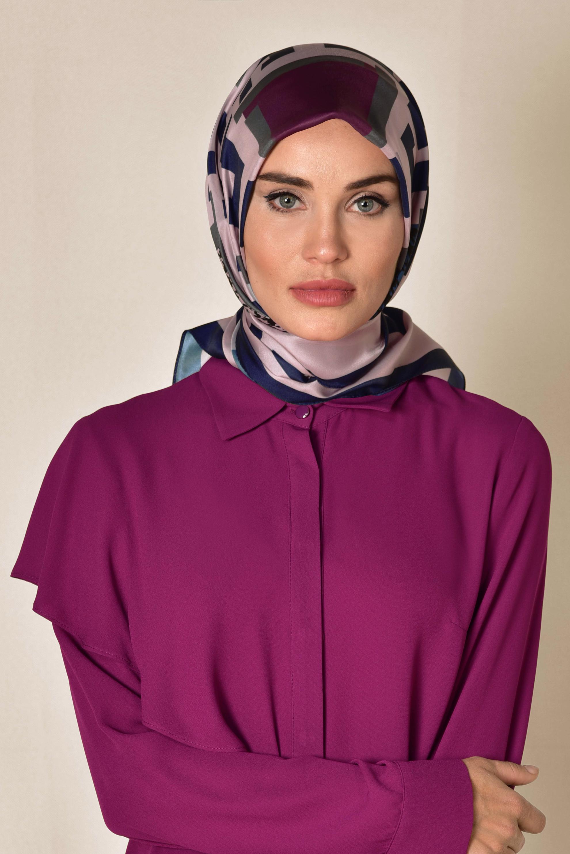 Tesettür giyim PUDRA 9949 ALVİNA DİJİTAL EŞARP