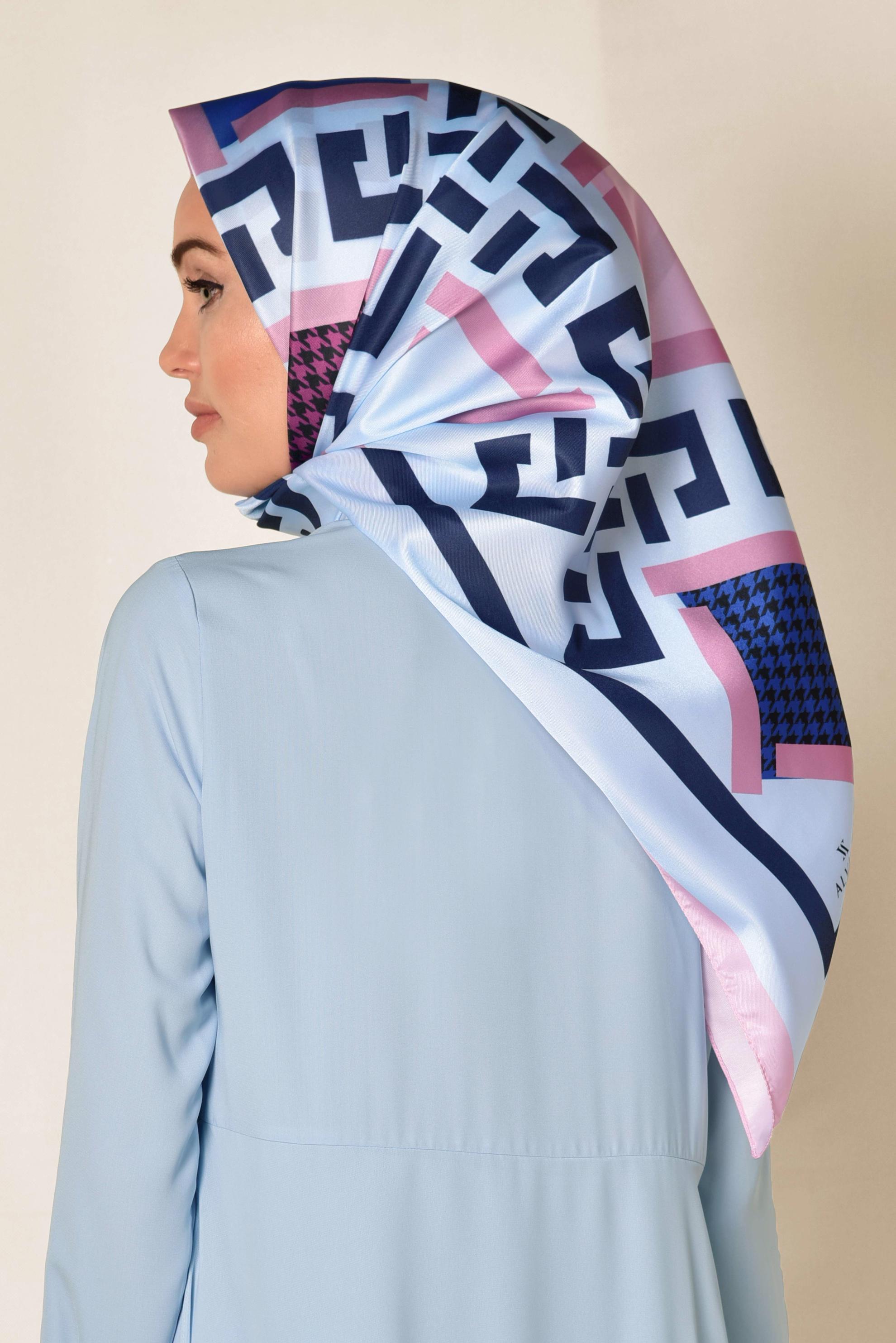 Tesettür giyim MAVİ 9949 ALVİNA DİJİTAL EŞARP