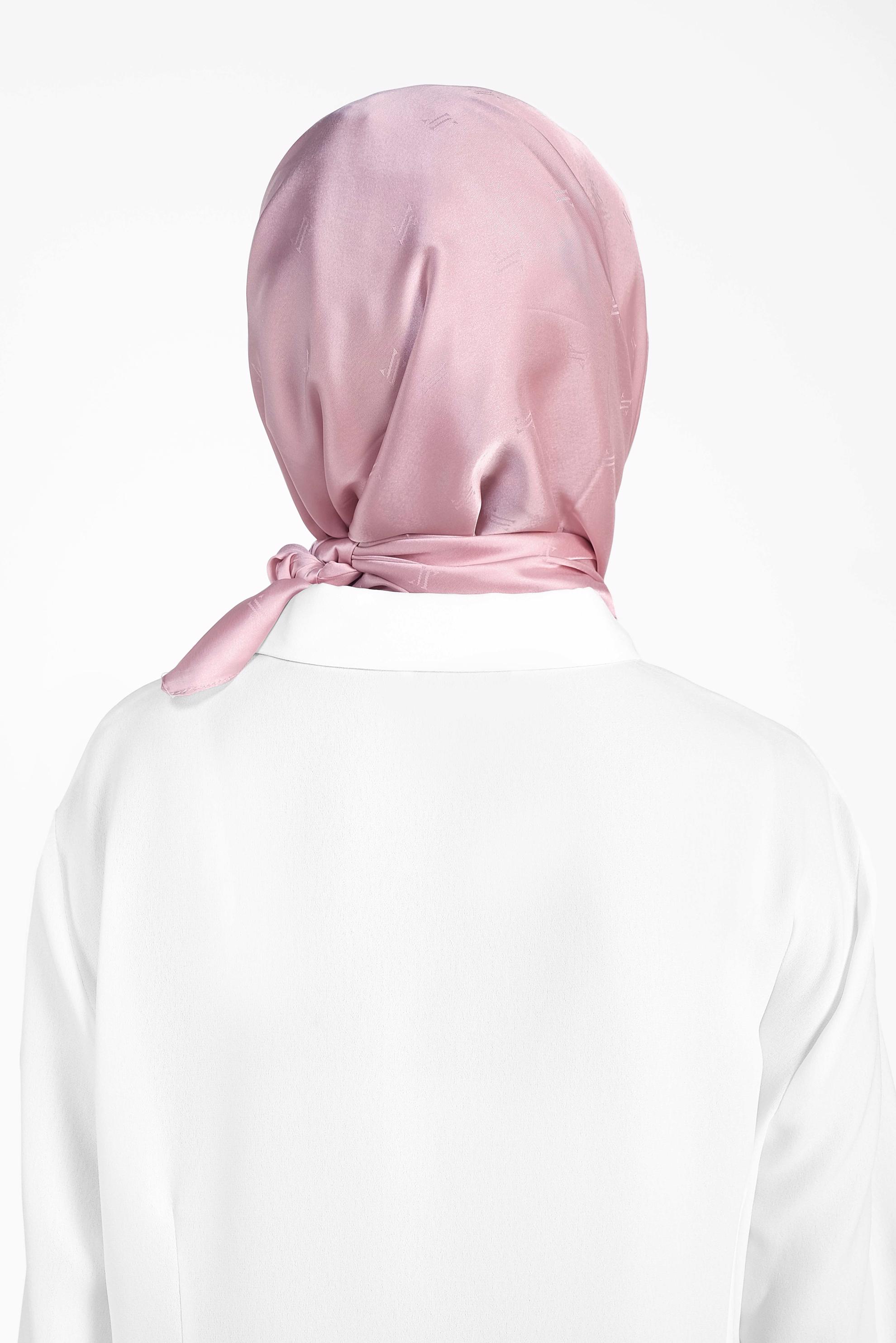 Tesettür giyim PUDRA 9960 ALVİNA LOGOLU İPEKSİ EŞARP