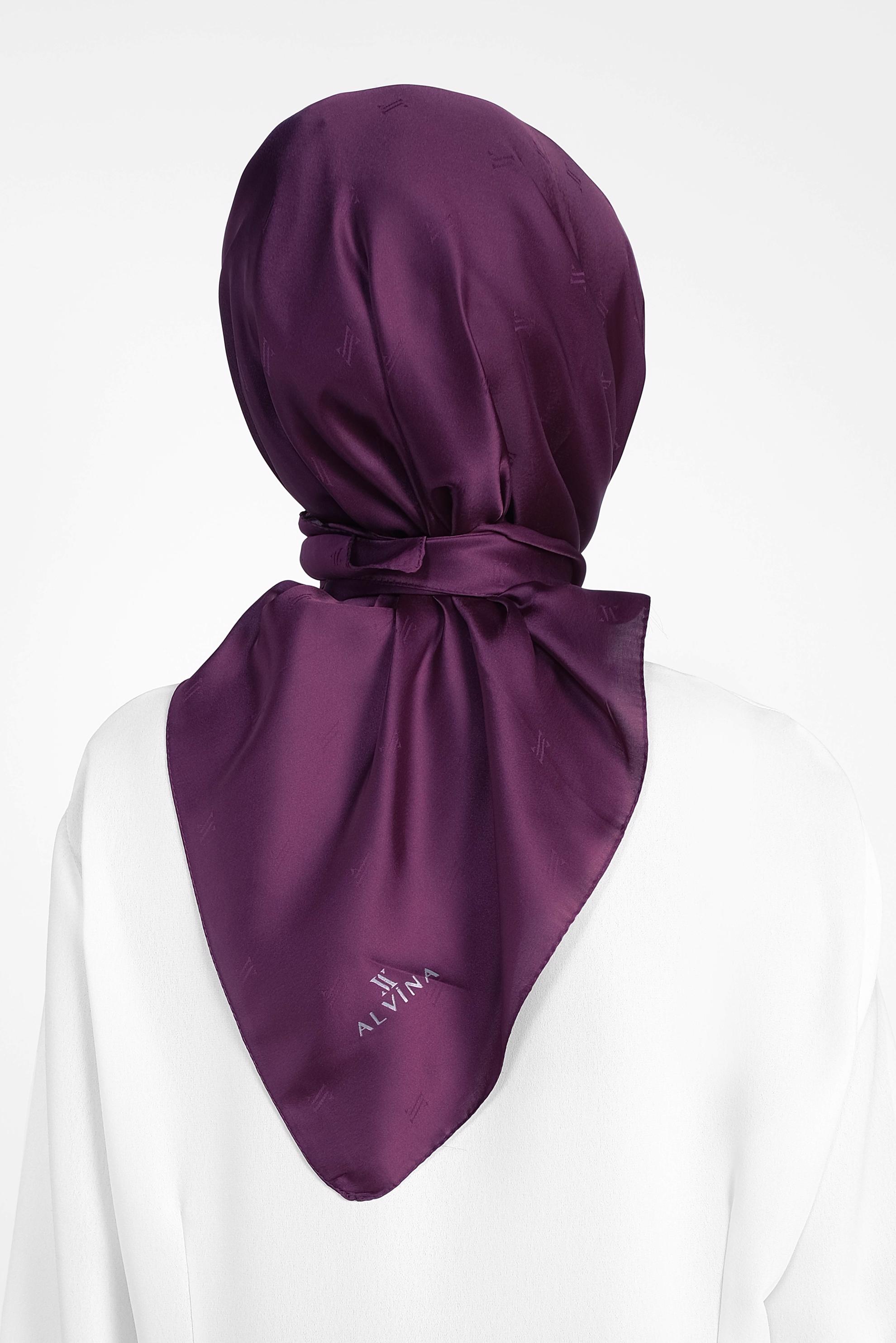 Tesettür giyim MOR 9960 ALVİNA LOGOLU İPEKSİ EŞARP