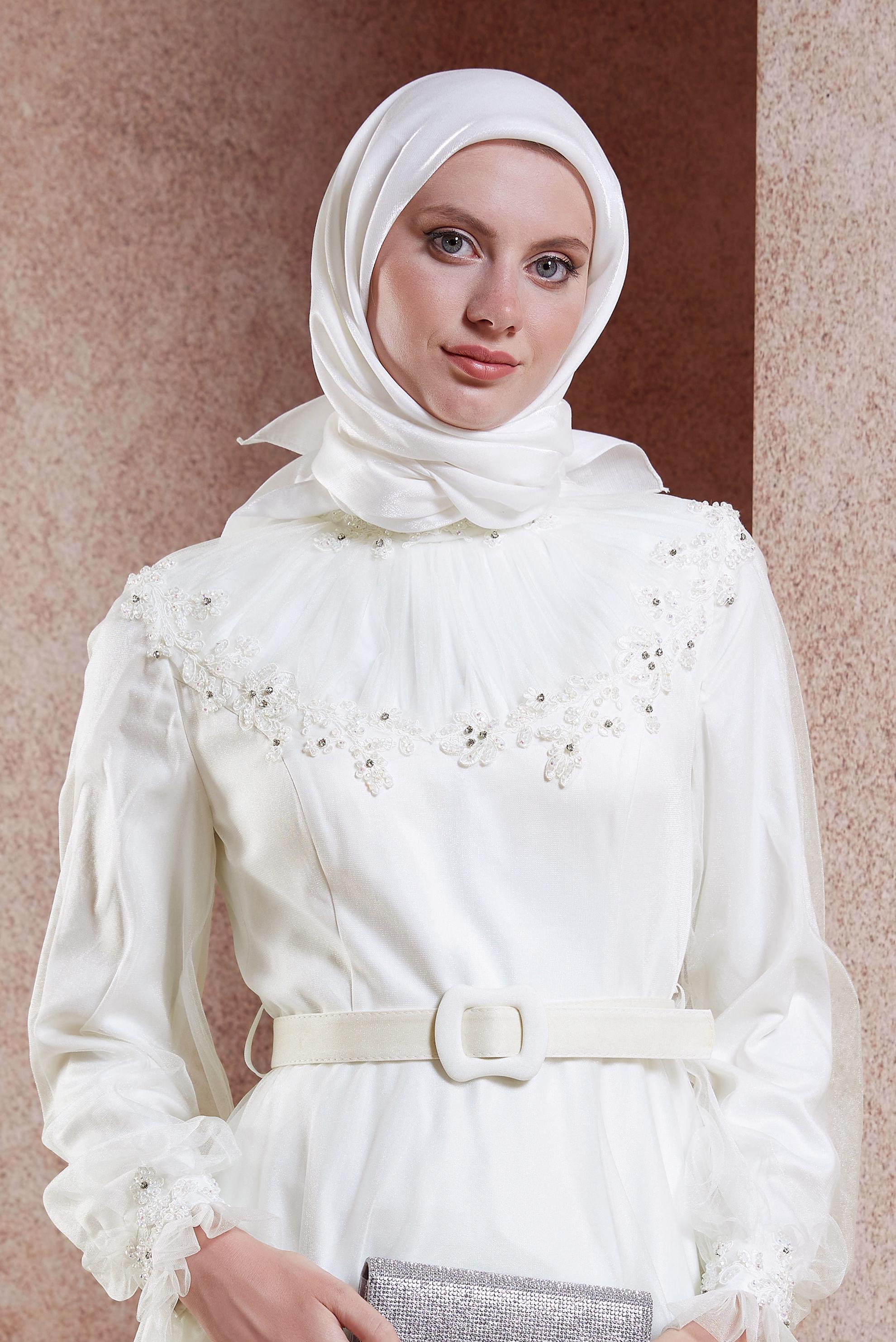 Vêtements hijab ÉCRUE ÉCHARPE DROITE ALVINA 9976