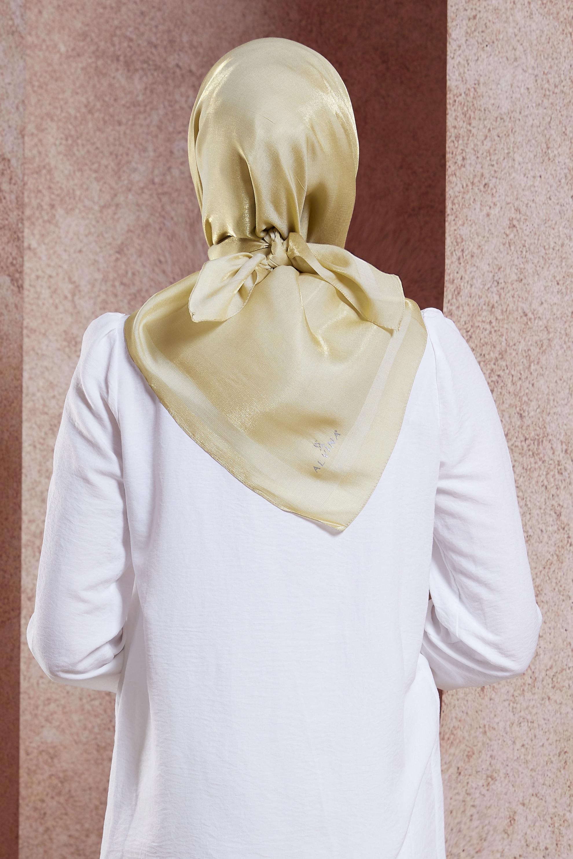 Tesettür giyim ALTIN ALVİNA DÜZ EŞARP 9976