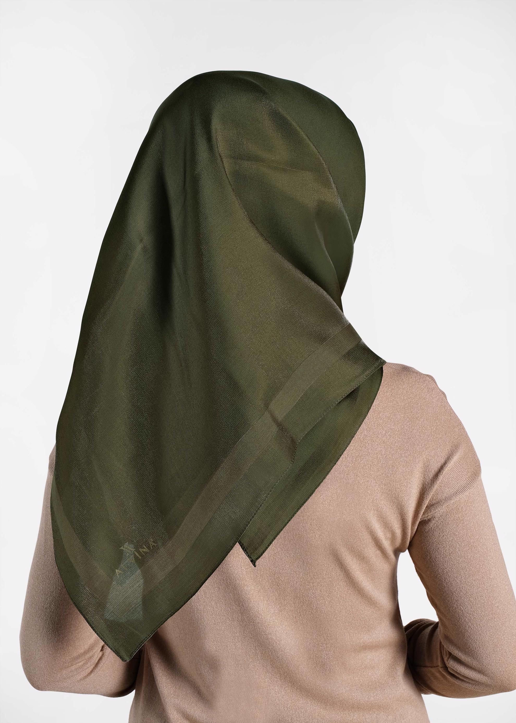 Tesettür giyim HAKİ ALVİNA DÜZ EŞARP 9976