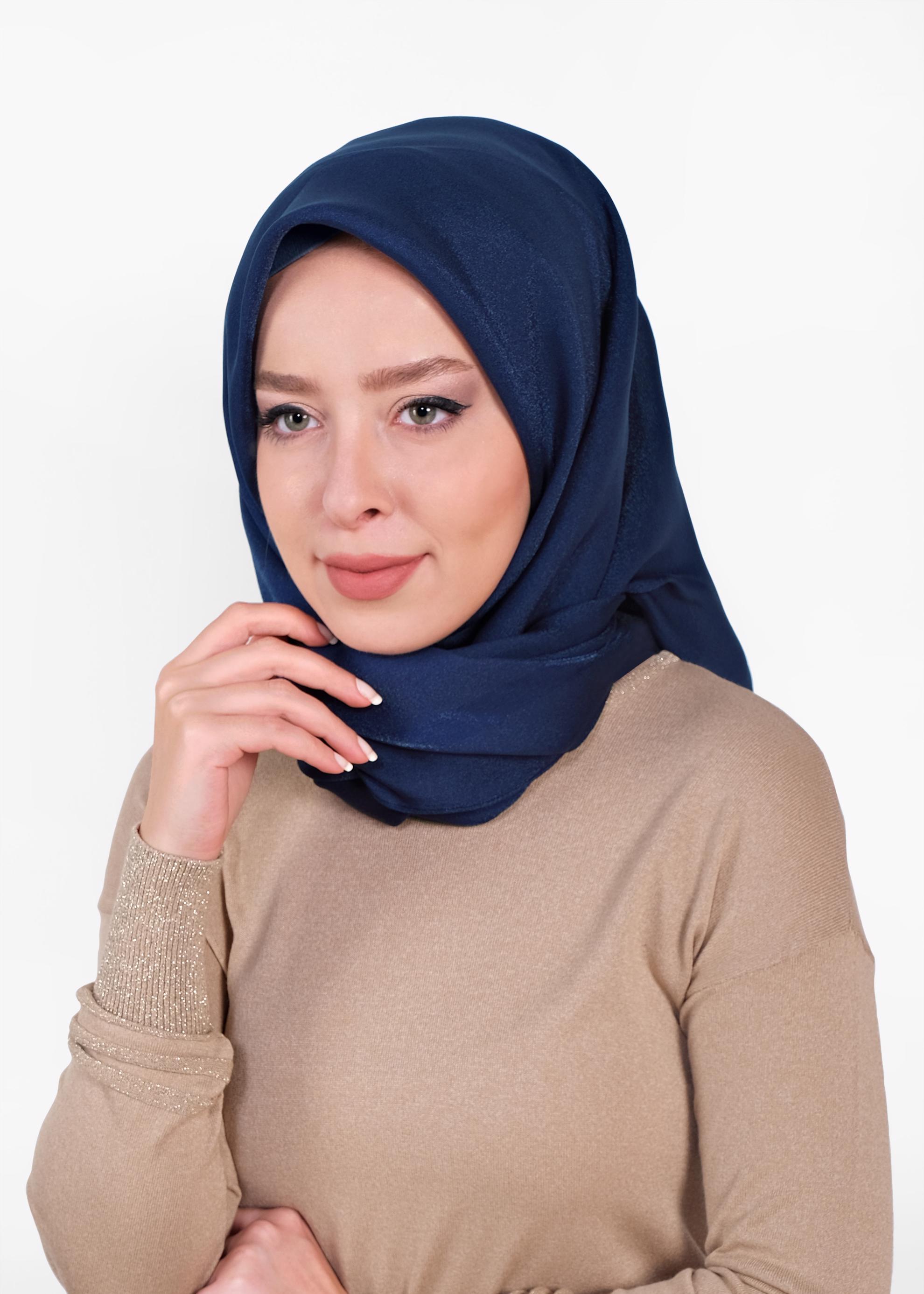 Tesettür giyim LACİVERT ALVİNA DÜZ EŞARP 9976