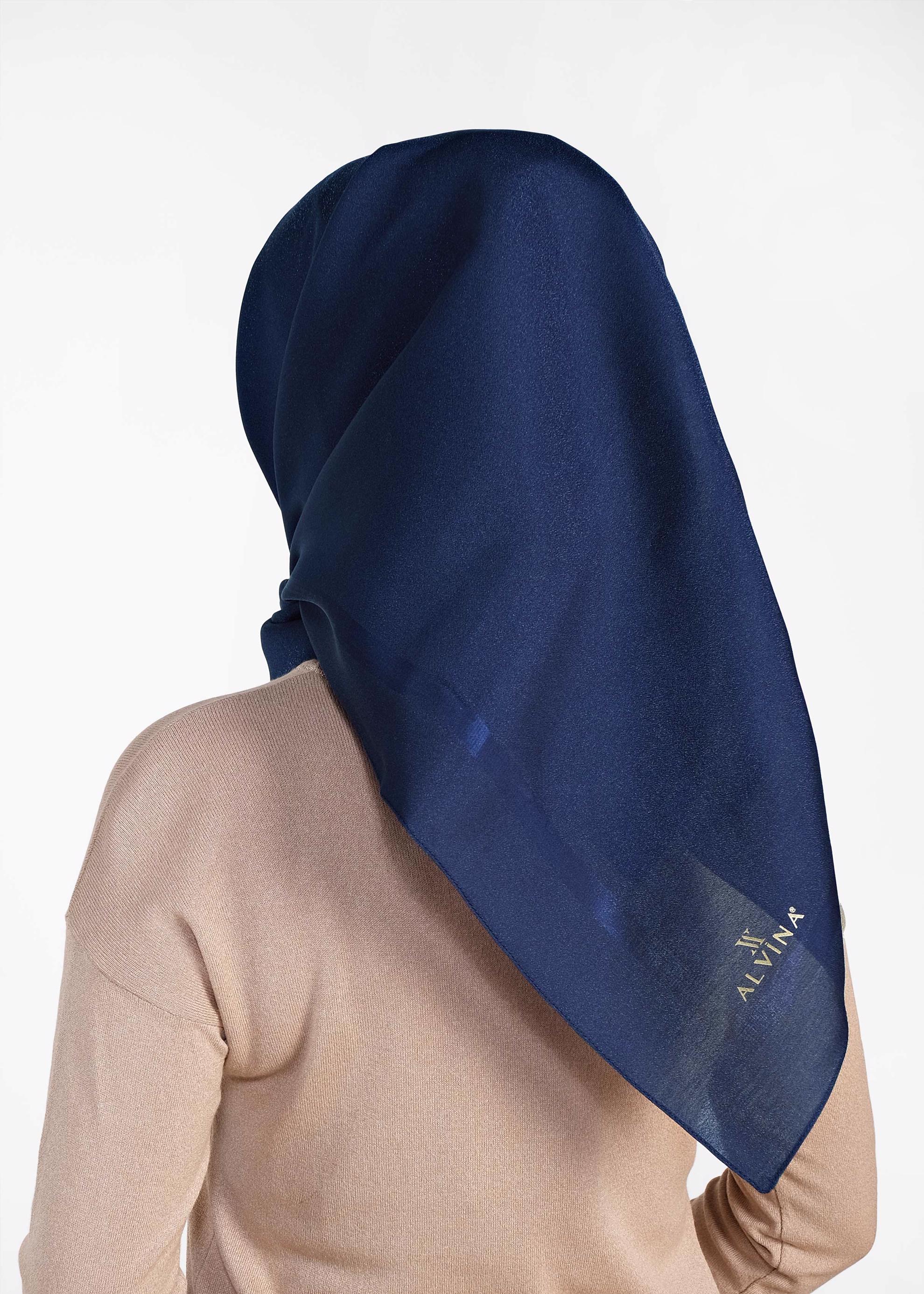 Tesettür giyim LACİVERT ALVİNA DÜZ EŞARP 9976