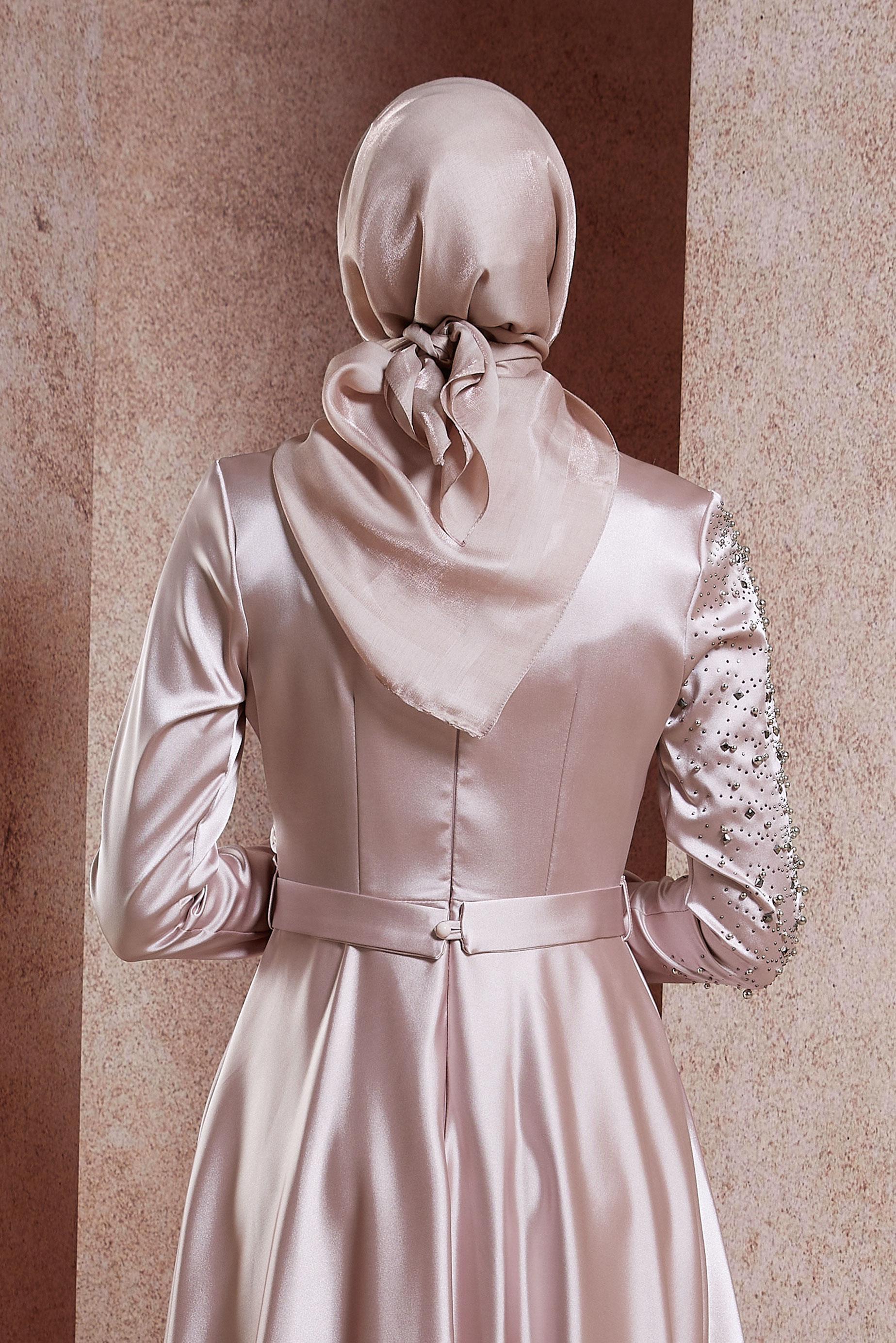 Tesettür giyim VİZON ALVİNA DÜZ EŞARP 9976