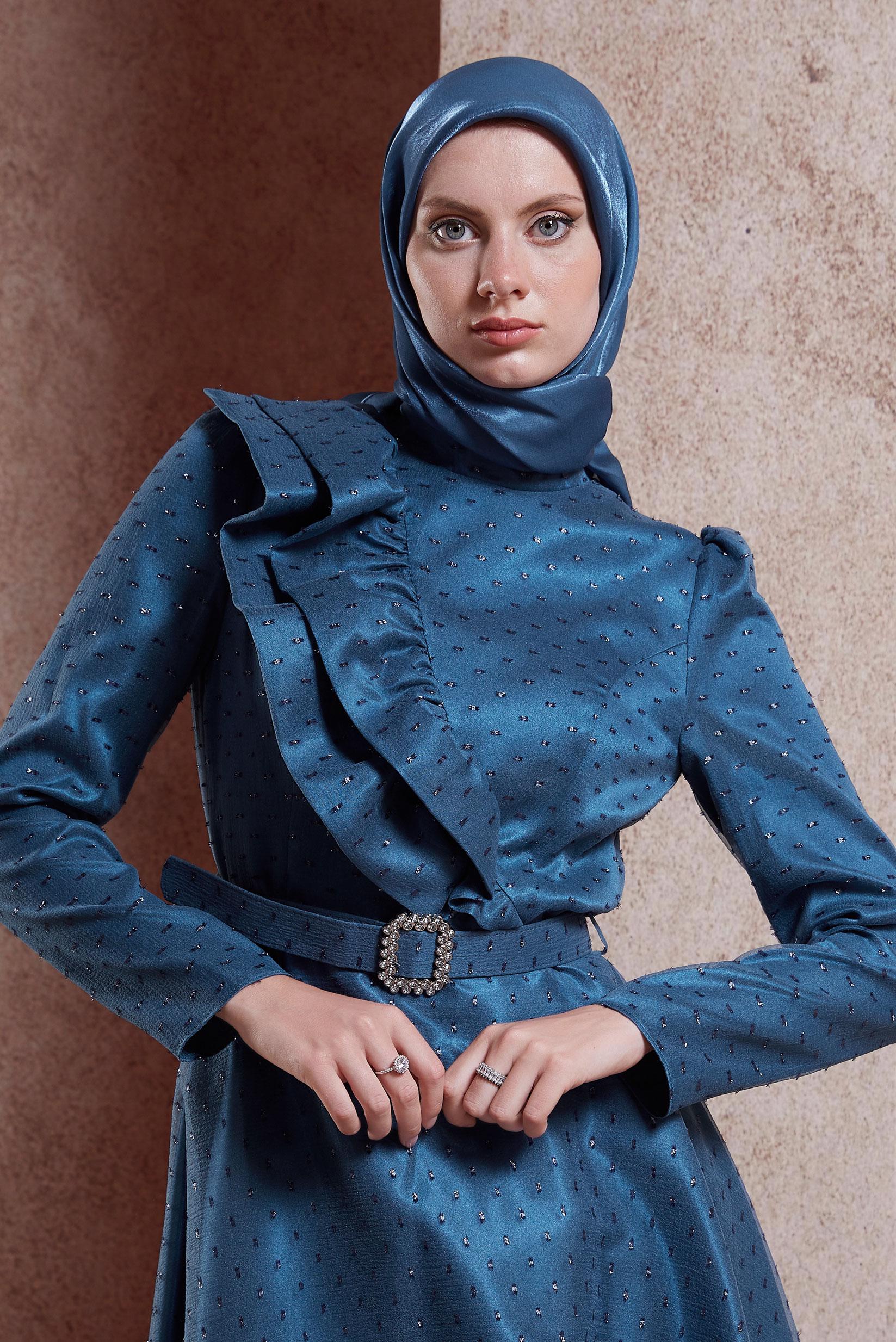 Tesettür giyim LACİVERT ALVİNA DÜZ EŞARP 9976