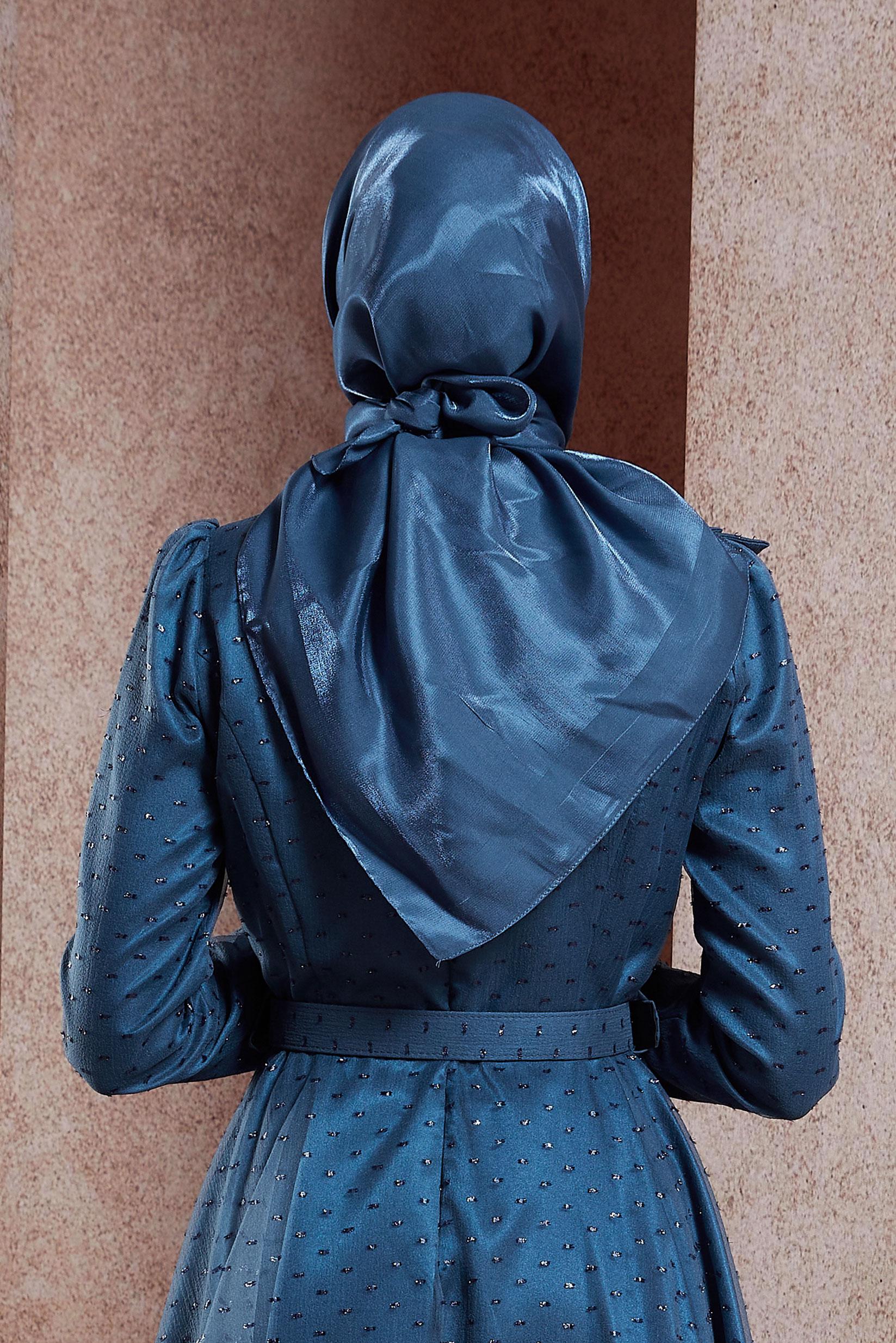 Tesettür giyim LACİVERT ALVİNA DÜZ EŞARP 9976