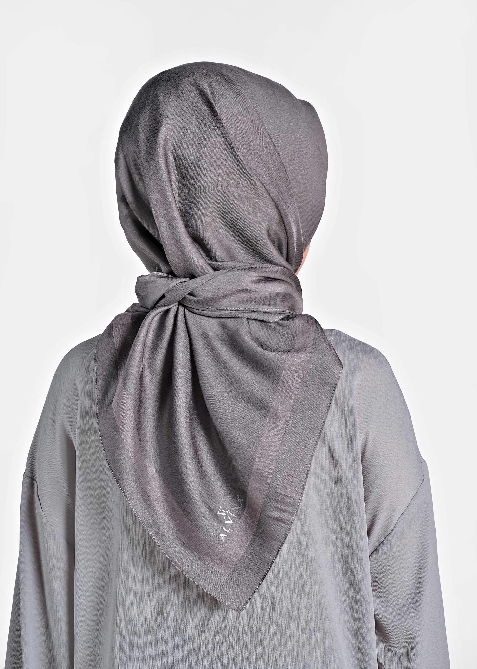 Tesettür giyim VİZON ALVİNA DÜZ EŞARP 9976